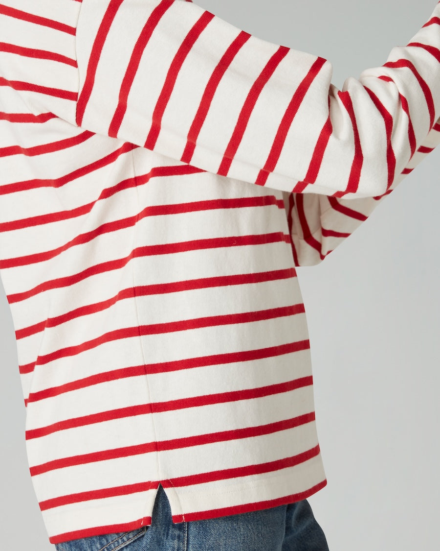 The BRETON 01 - Carmine + Ecru