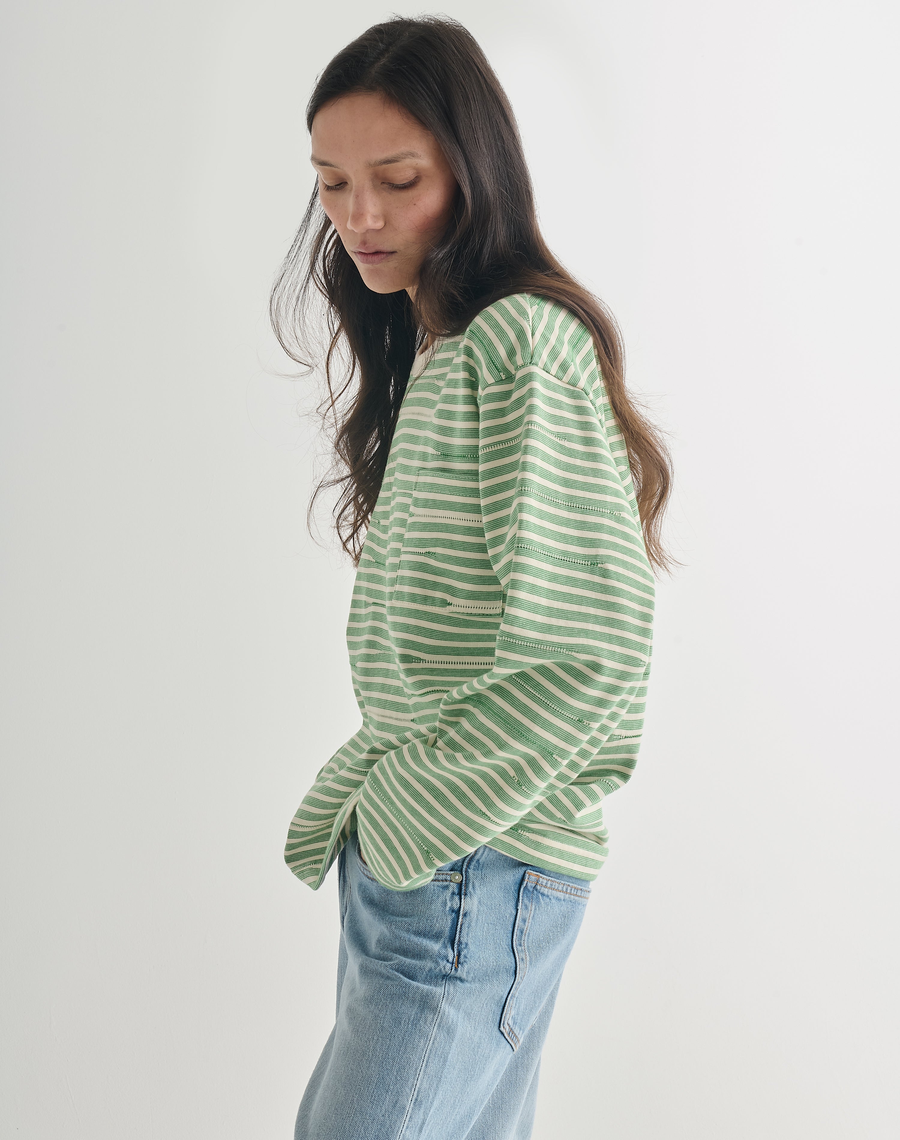 The BRITISH JERSEY 01 - Ecru + Sage