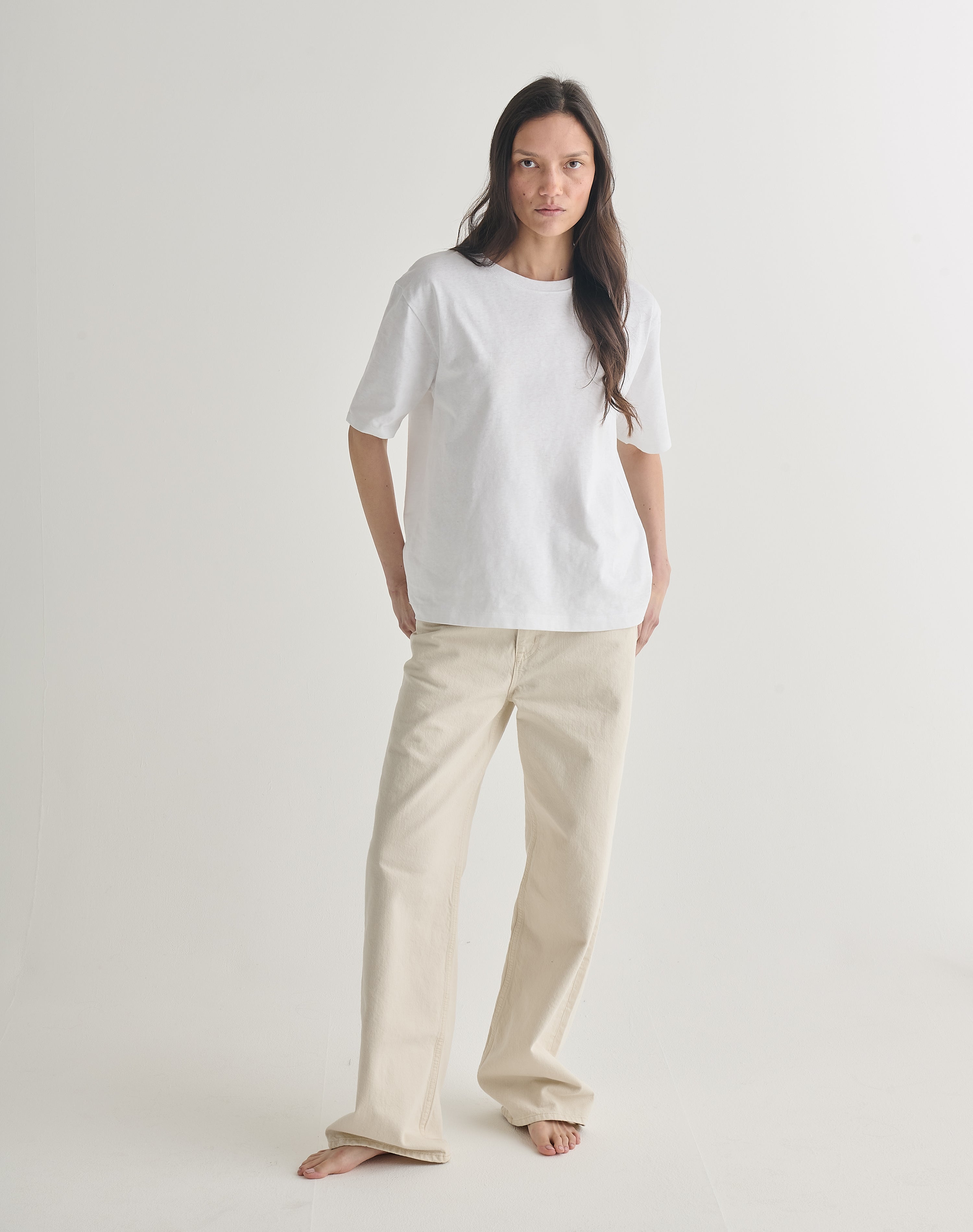 The Structured Slub / The Short Sleeve - White