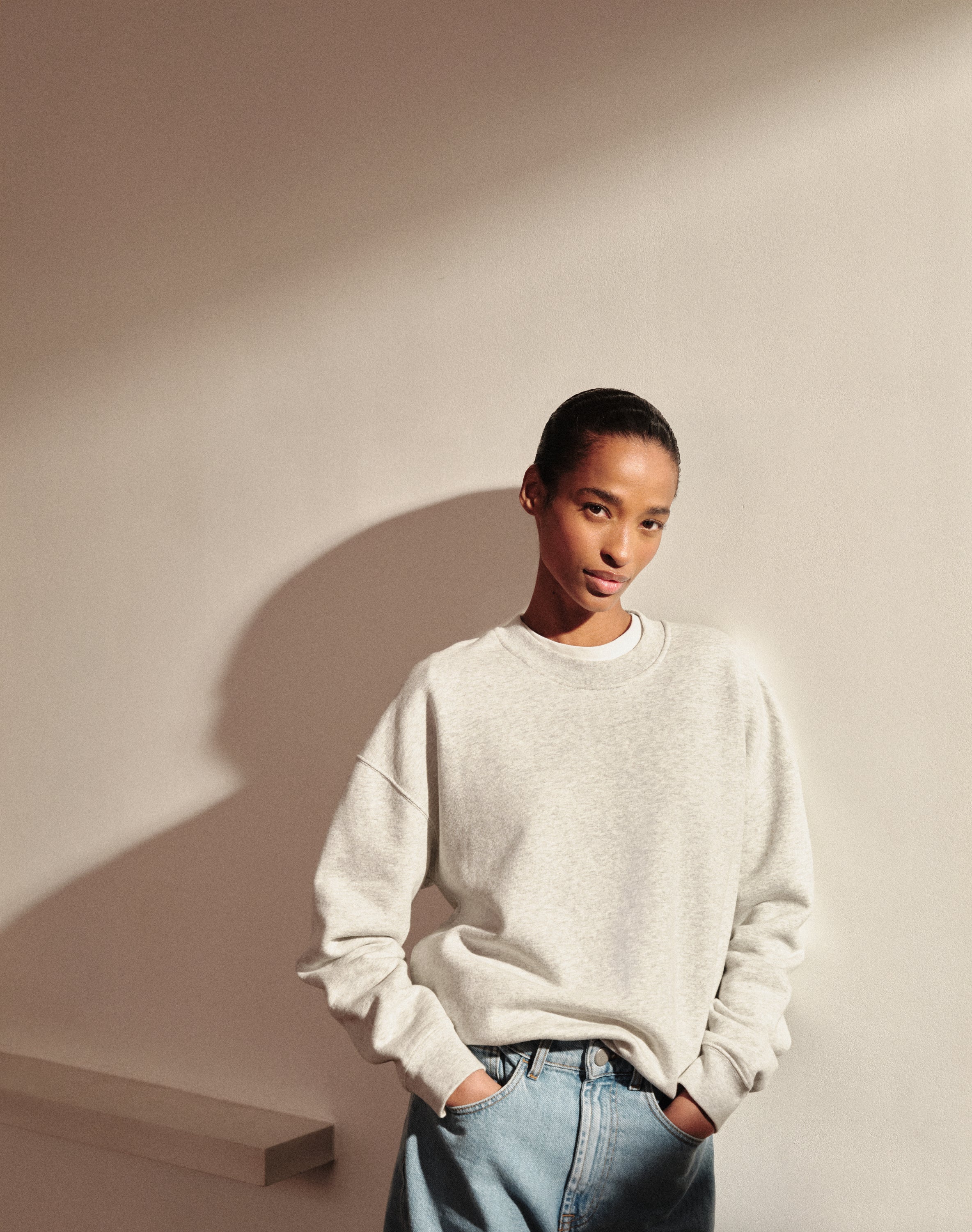 The Relaxed-fit SWEATSHIRT - Ice Grey