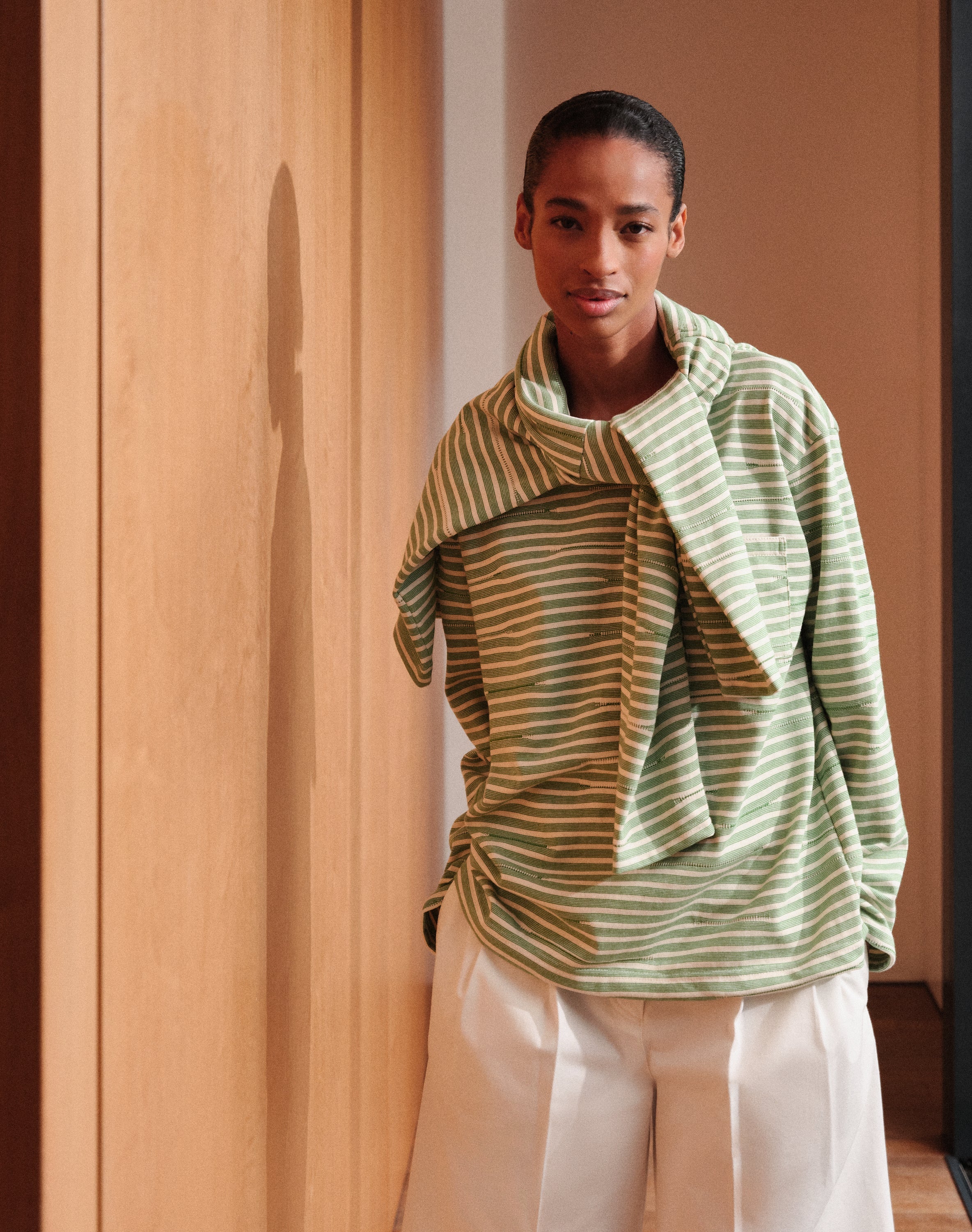 The BRITISH JERSEY 01 - Ecru + Sage
