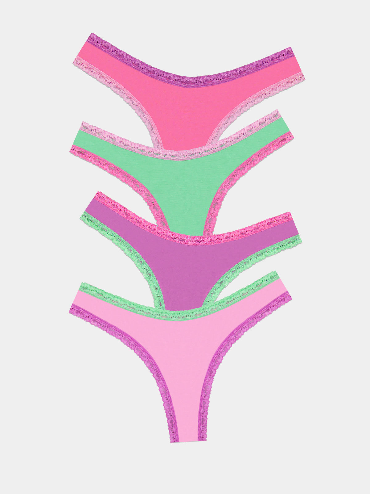 Thong Four Pack - Candy Floss Brights