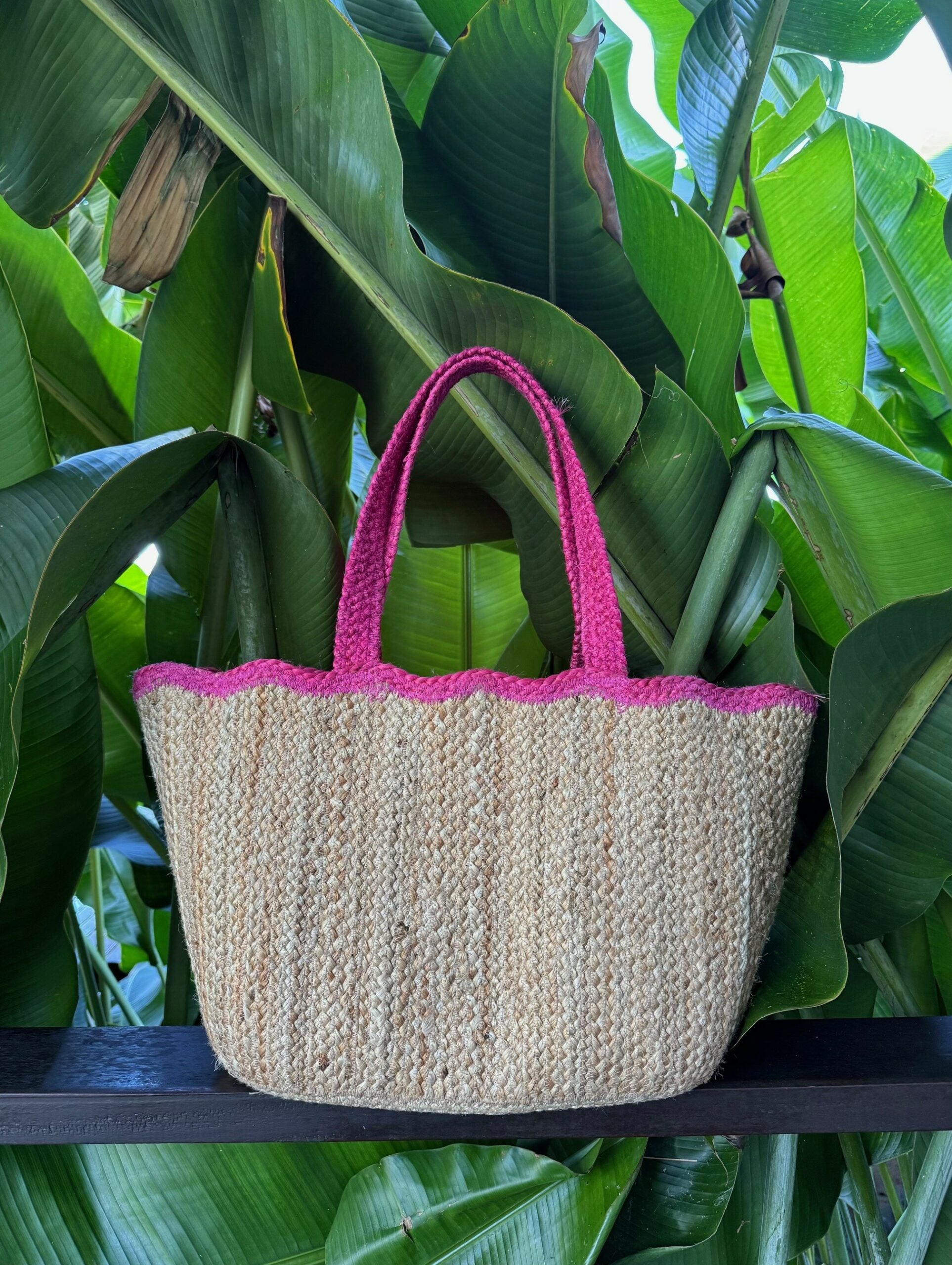 Magenta Scallop Tote Large