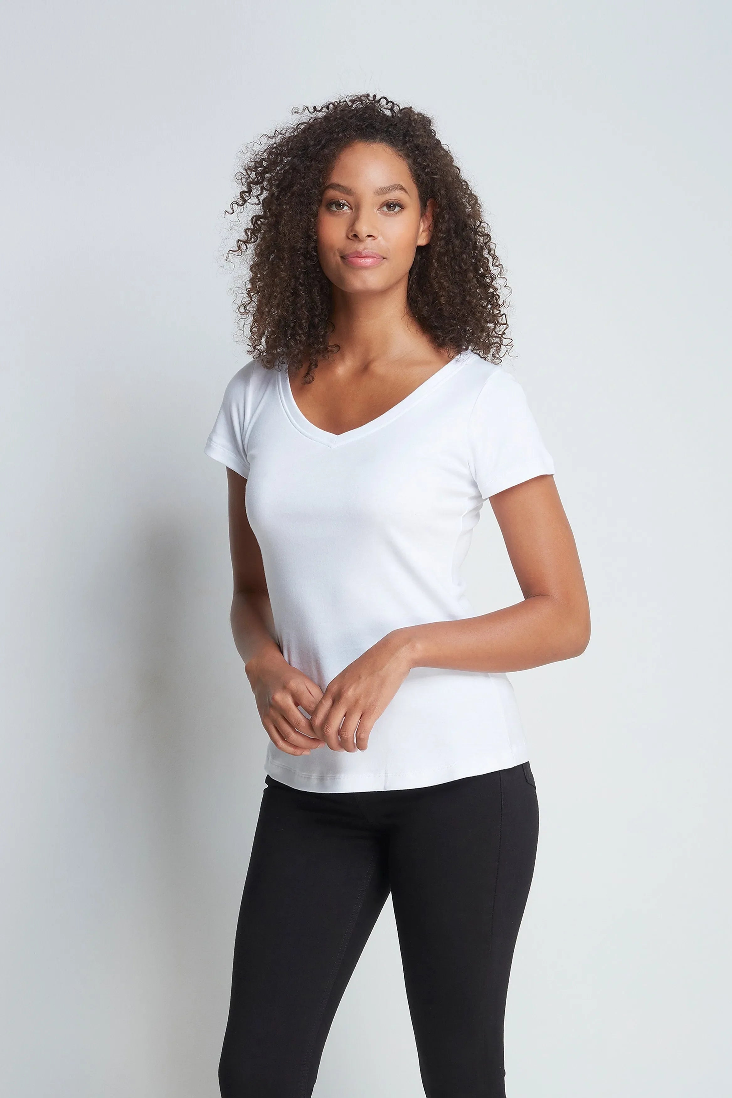 V Neck Cotton Modal Blend T-Shirt