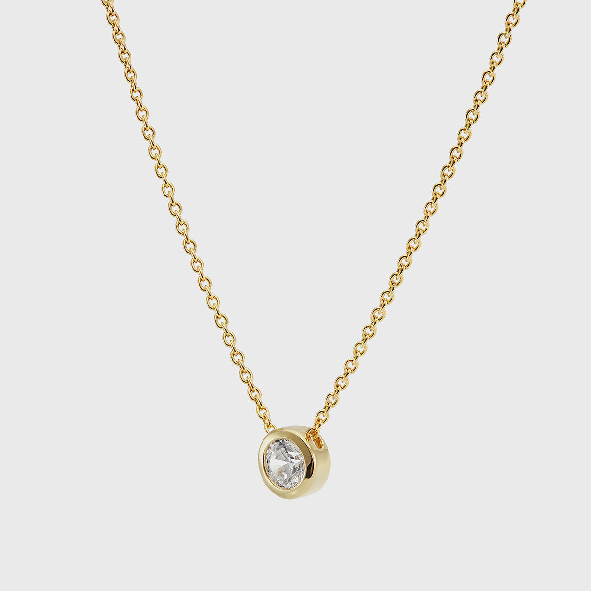 Verona Gold Vermeil & Cubic Zirconia Solitaire Necklace