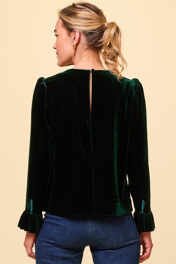 Victoria Velvet Top - Emerald