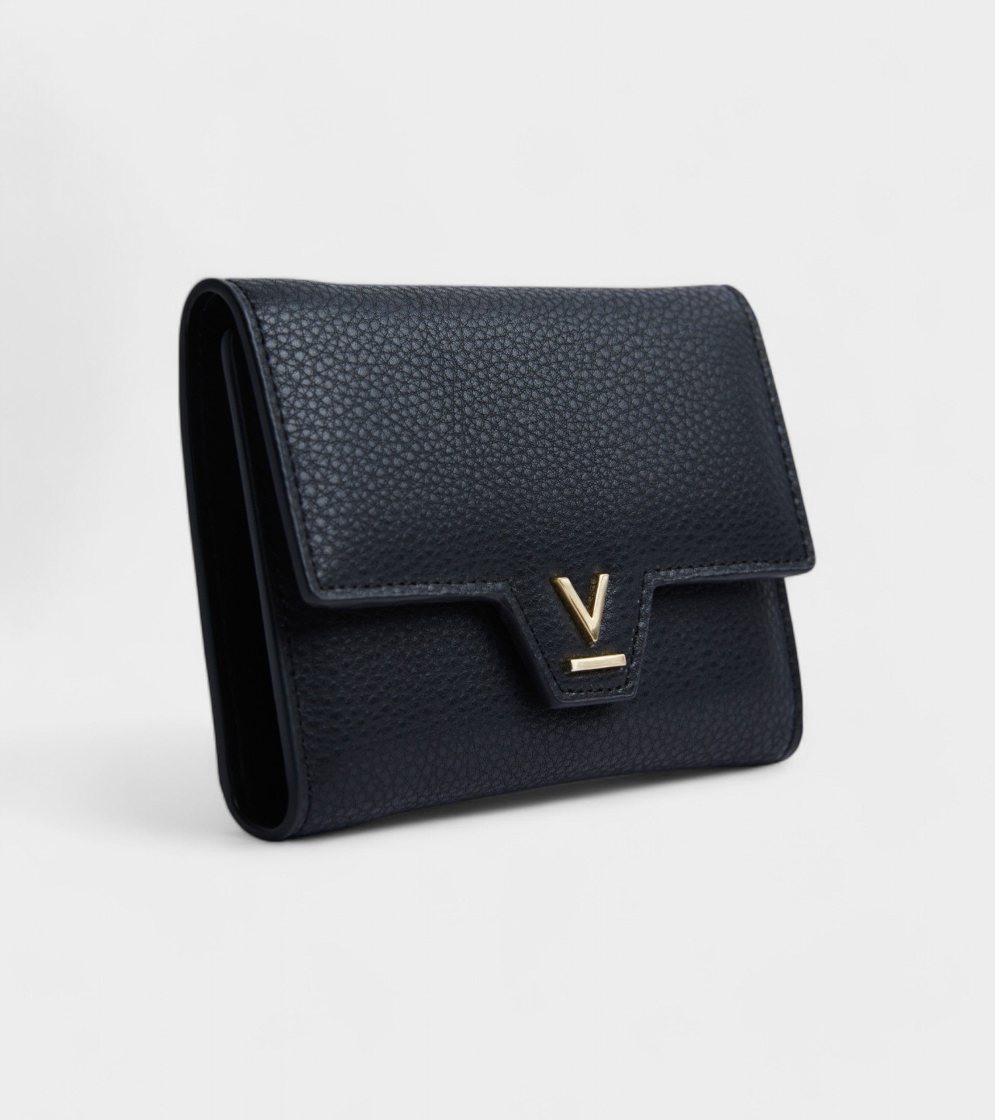 Clemmie Vegan Bio-Based Bamboo Trifold Purse in Black