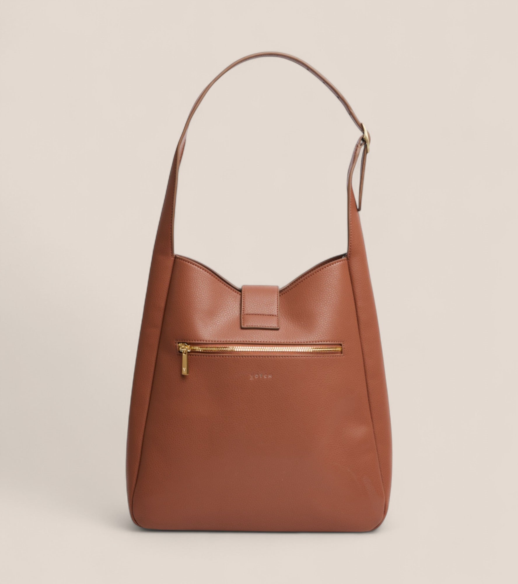 Nancy Vegan Bio-Based Bamboo Leather Elevated Tote Bag in Brown