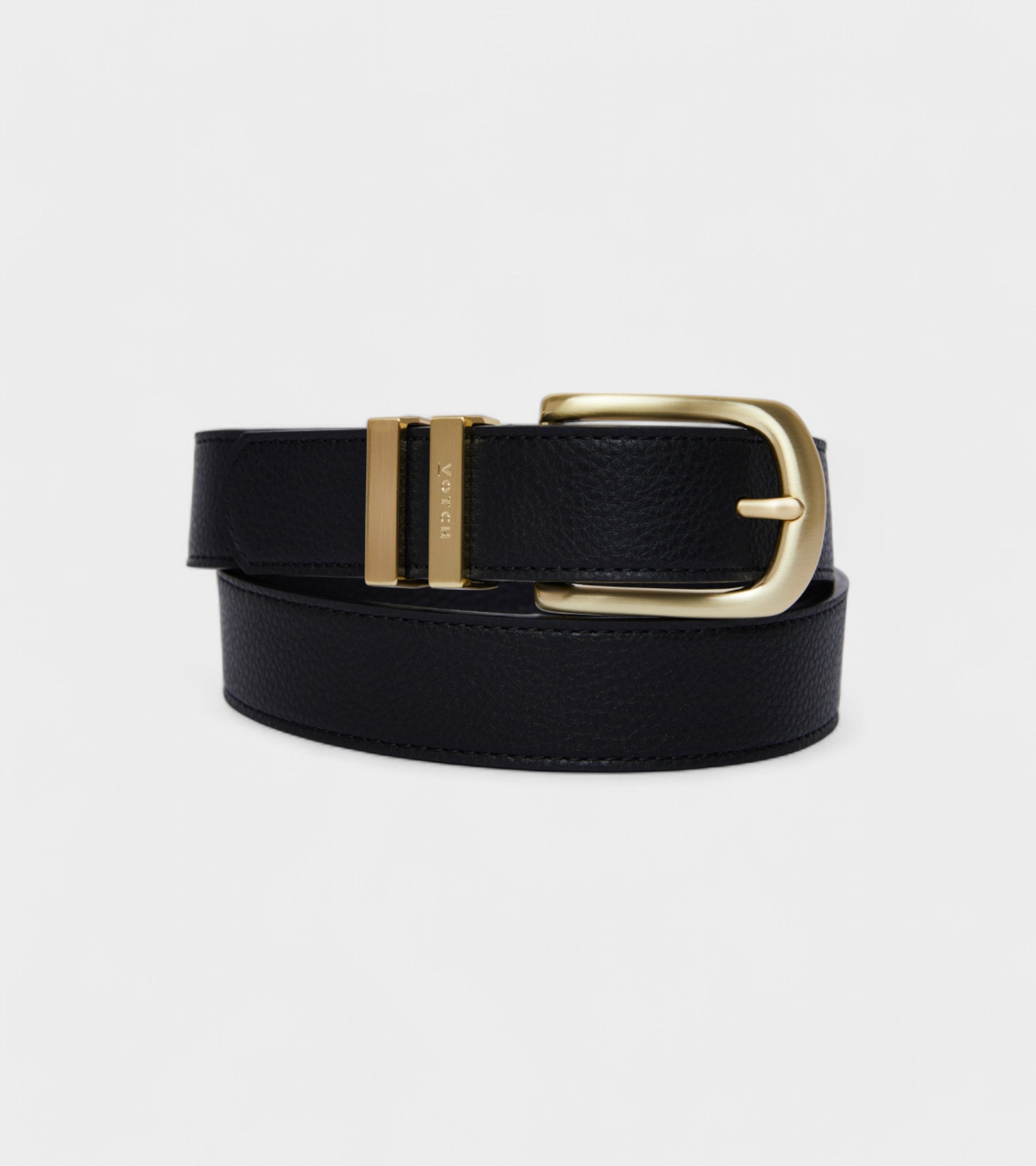 Olive Vegan Bio-Based Bamboo Classic Belt in Black