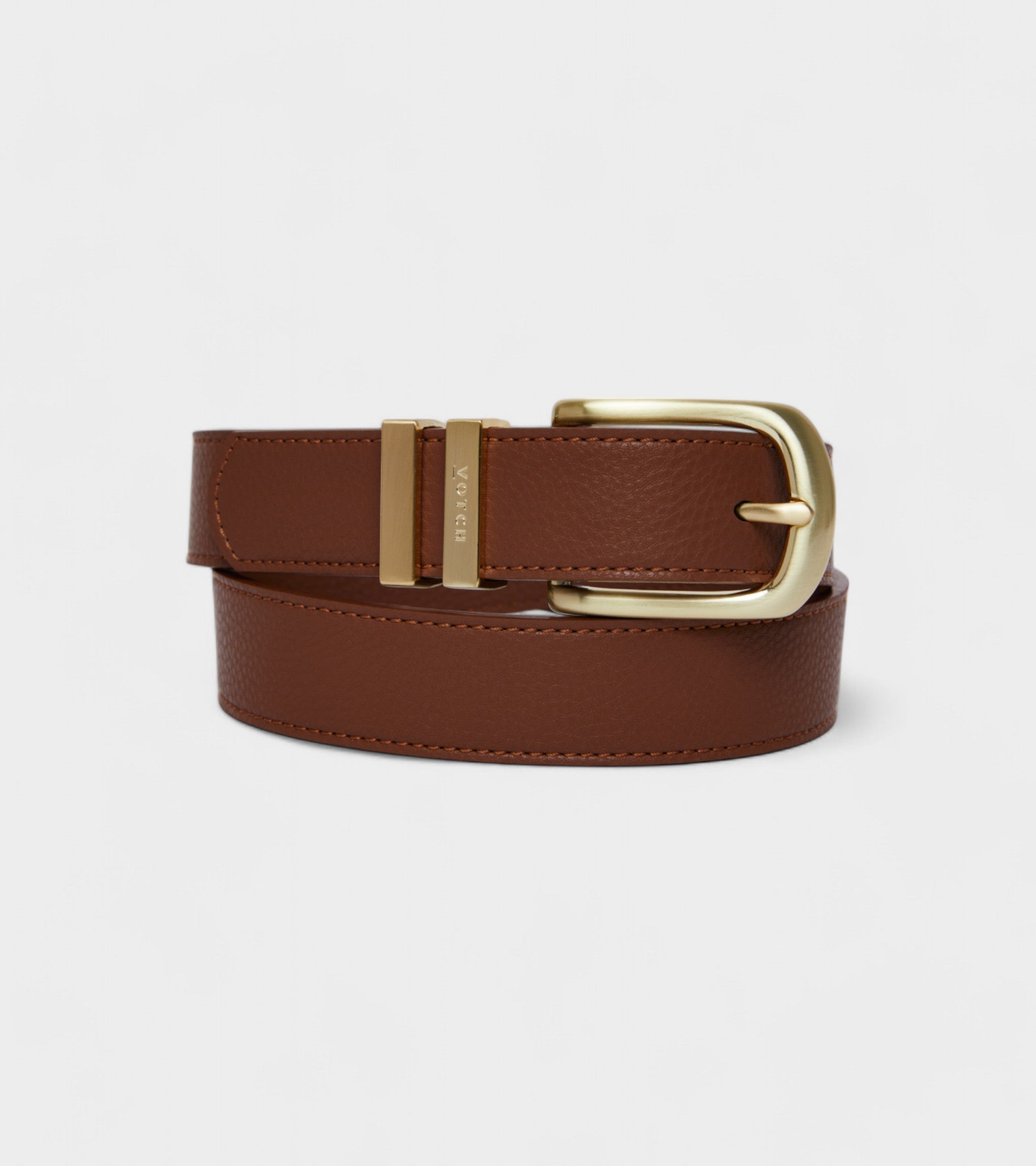 Olive Vegan Bio-Based Bamboo Classic Belt in Brown