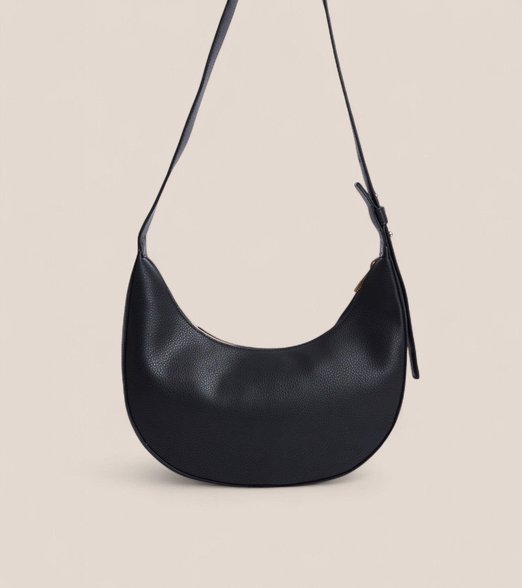 River Vegan Bio-Based Bamboo Leather Hobo Bag in Black