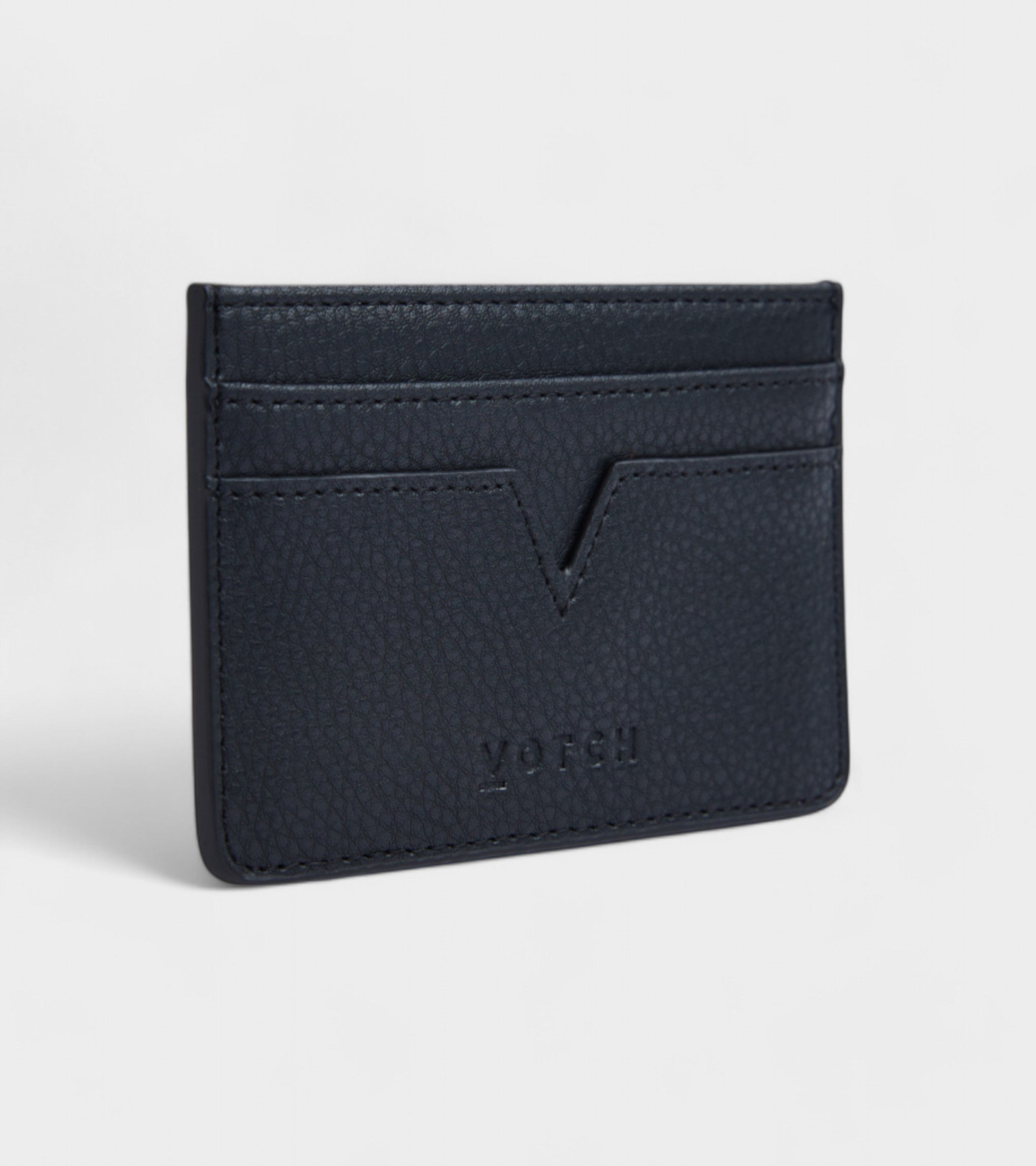 Sol Vegan Bio-Based Bamboo Leather Card Holder in Black