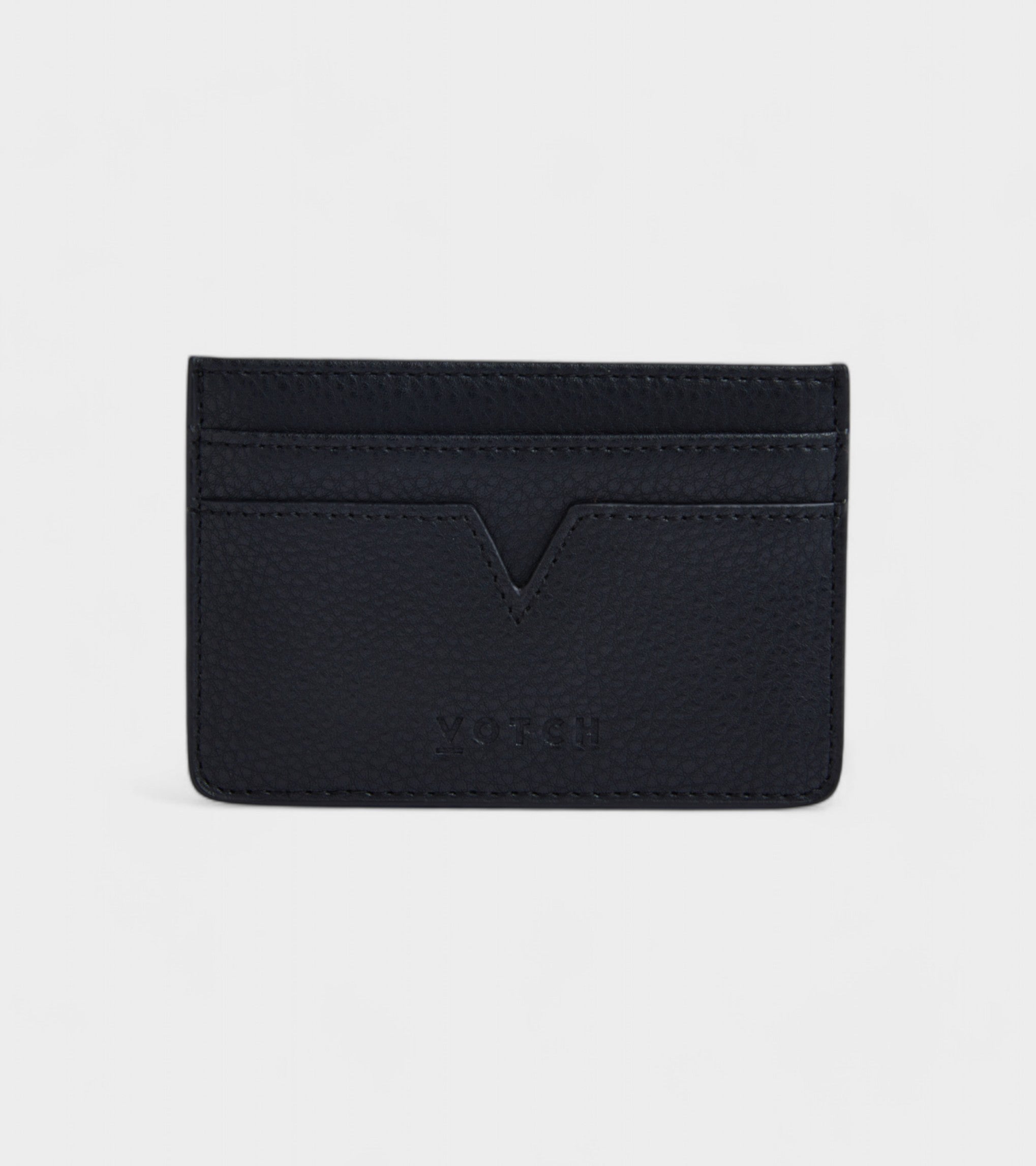 Sol Vegan Bio-Based Bamboo Leather Card Holder in Black