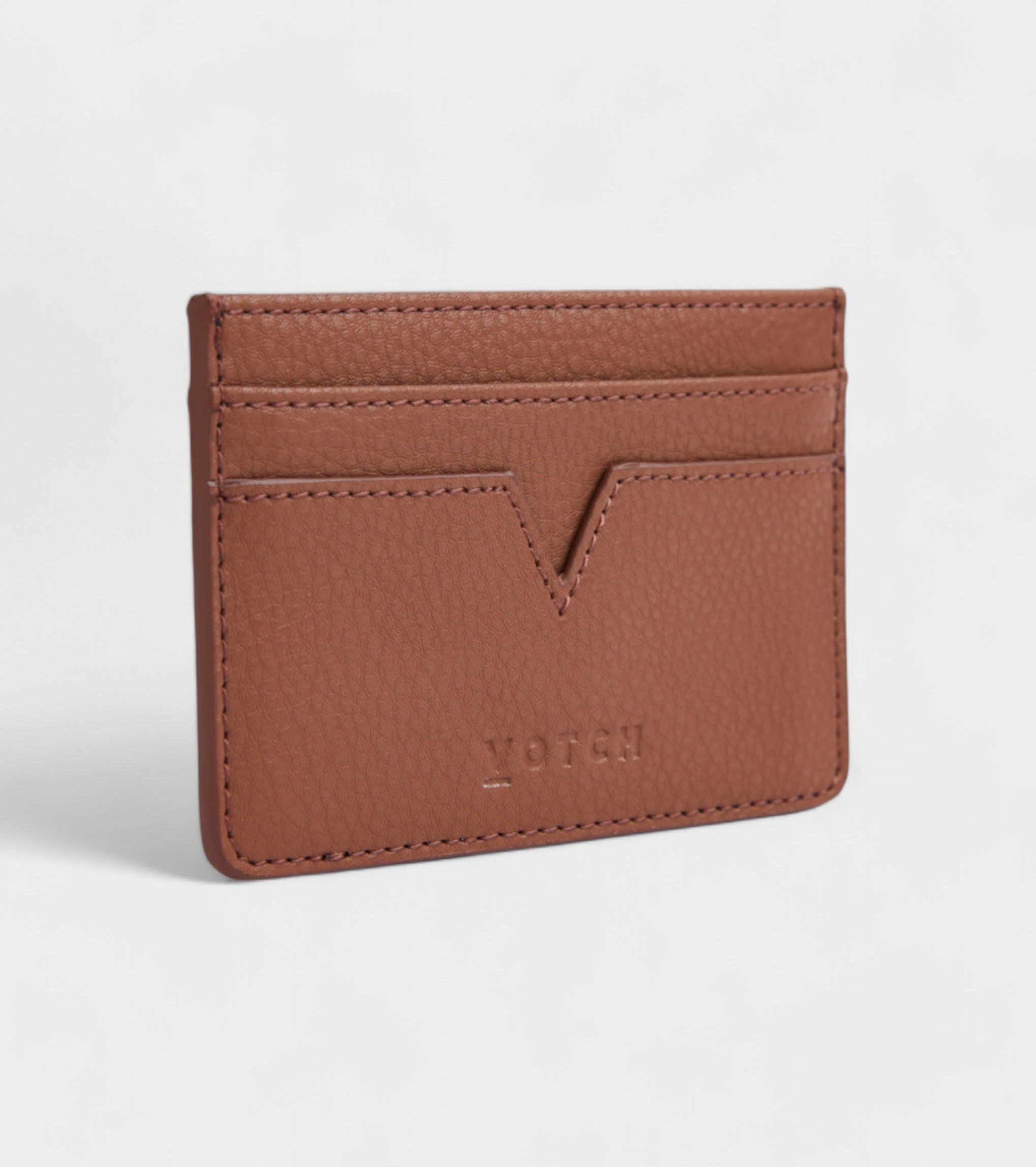 Sol Vegan Bio-Based Bamboo Leather Card Holder in Brown