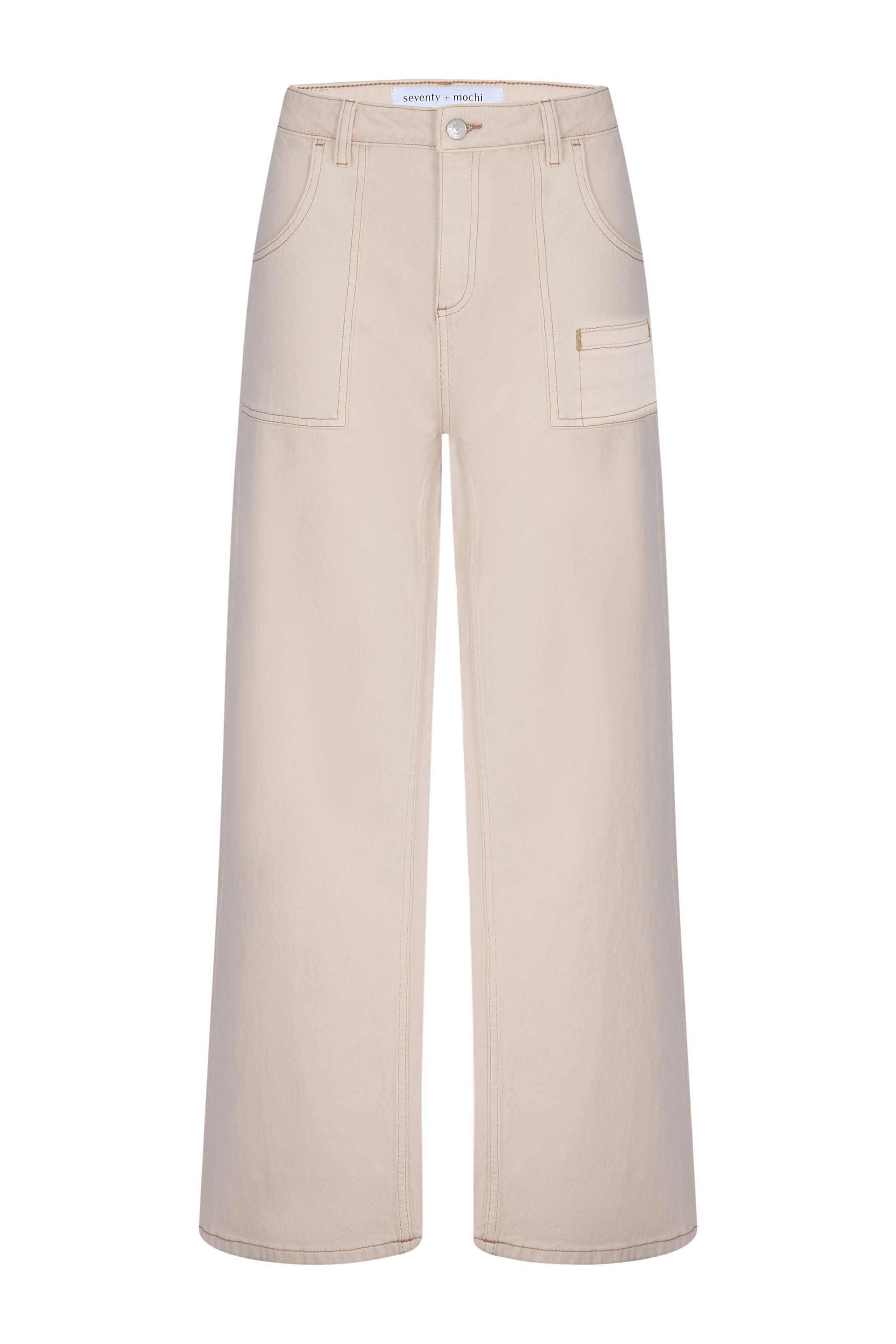 Eden Wide Leg Jean in Pebble