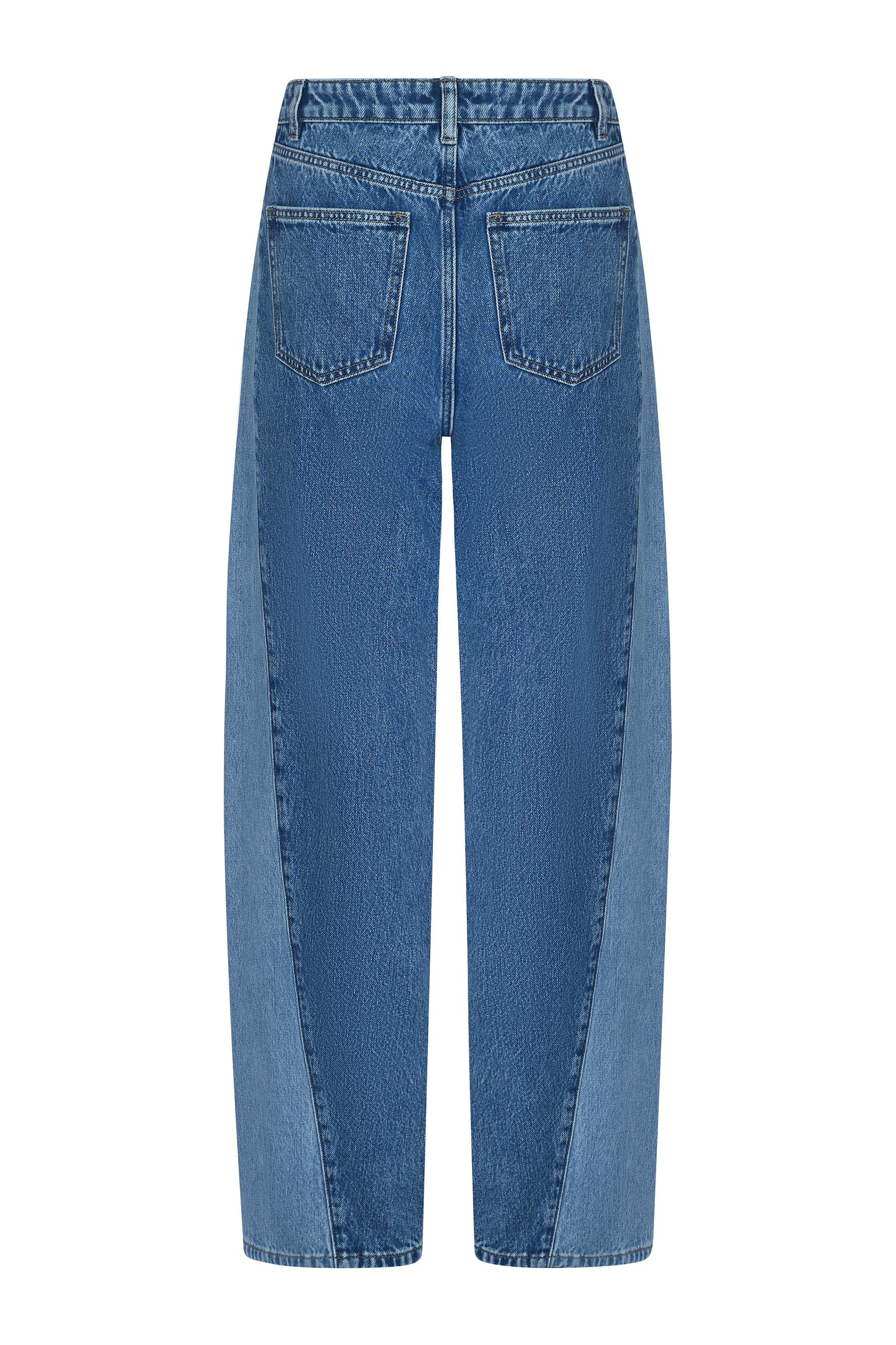 Nina Barrel Leg Jean in Two Tone