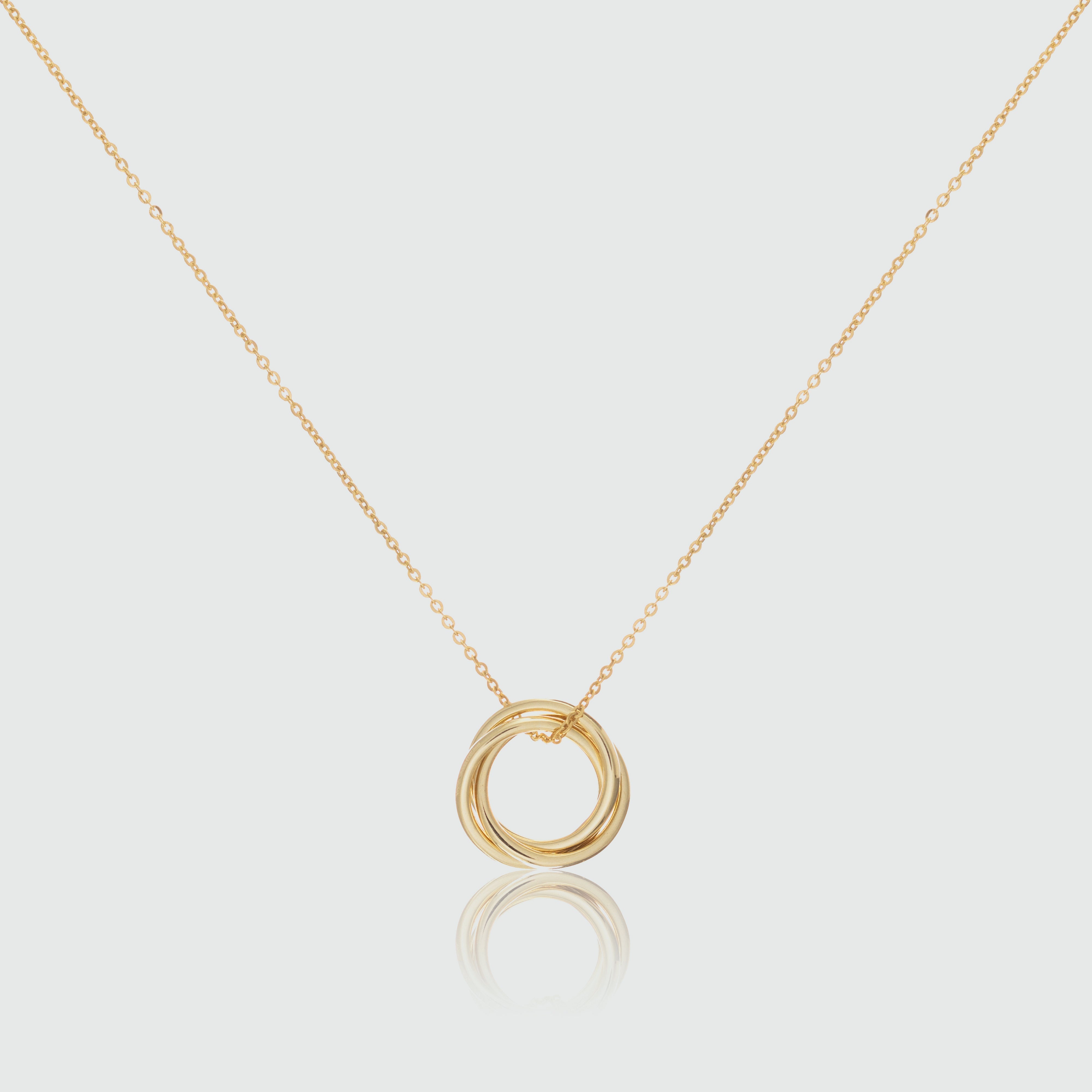 Knightsbridge Yellow Gold Vermeil Russian Wedding Ring Necklace