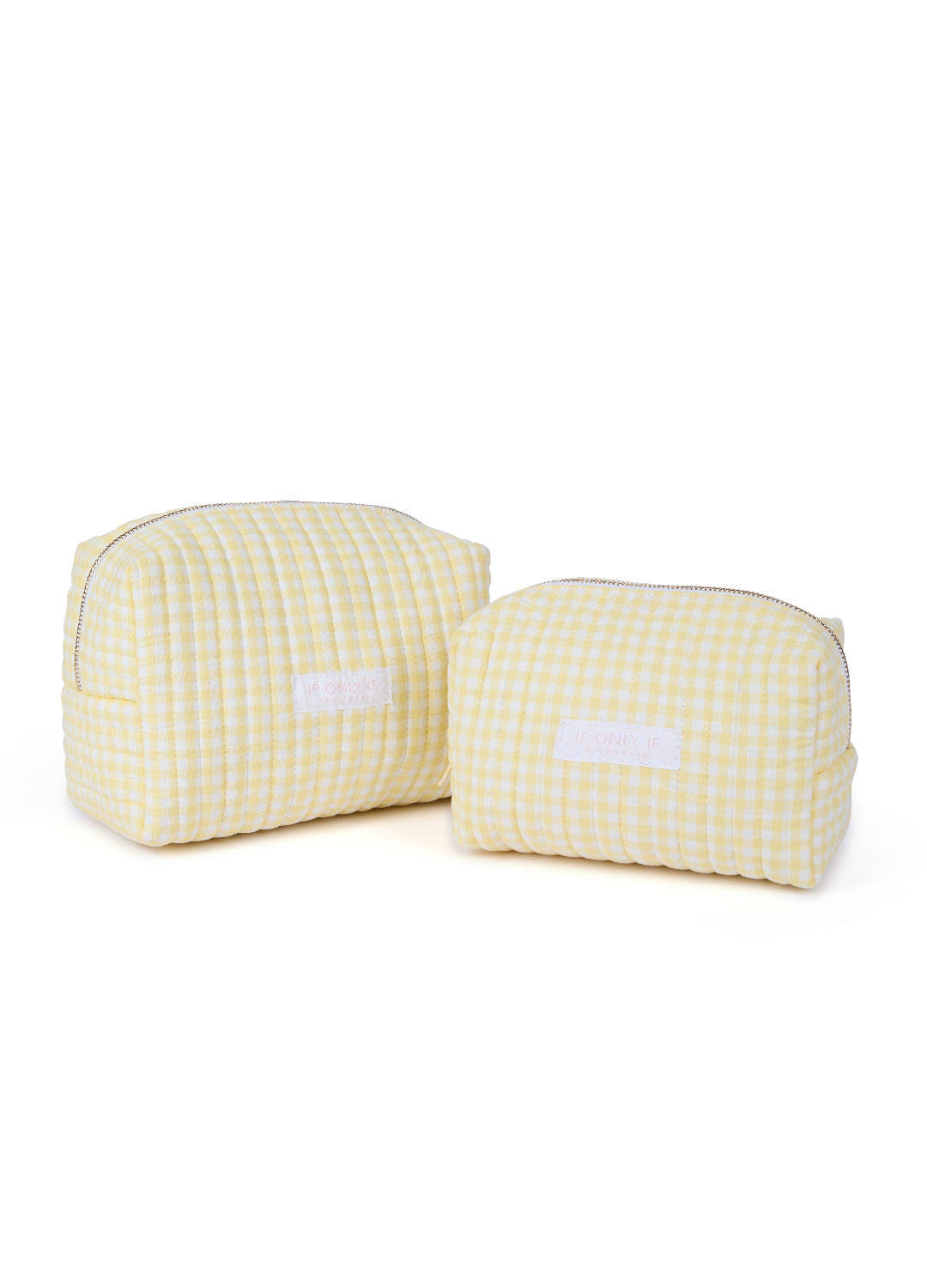 Buttercup Yellow Gingham Makeup Bag - Small