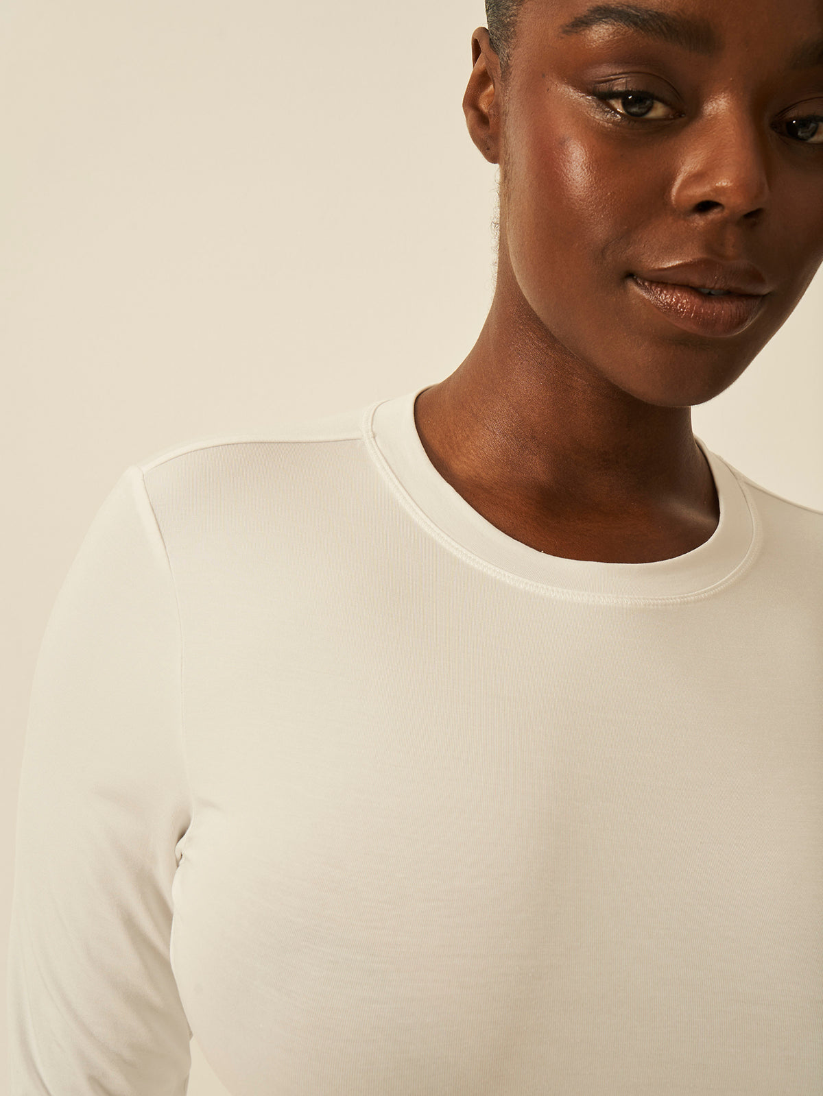 Long Sleeve Under Layer Top - White
