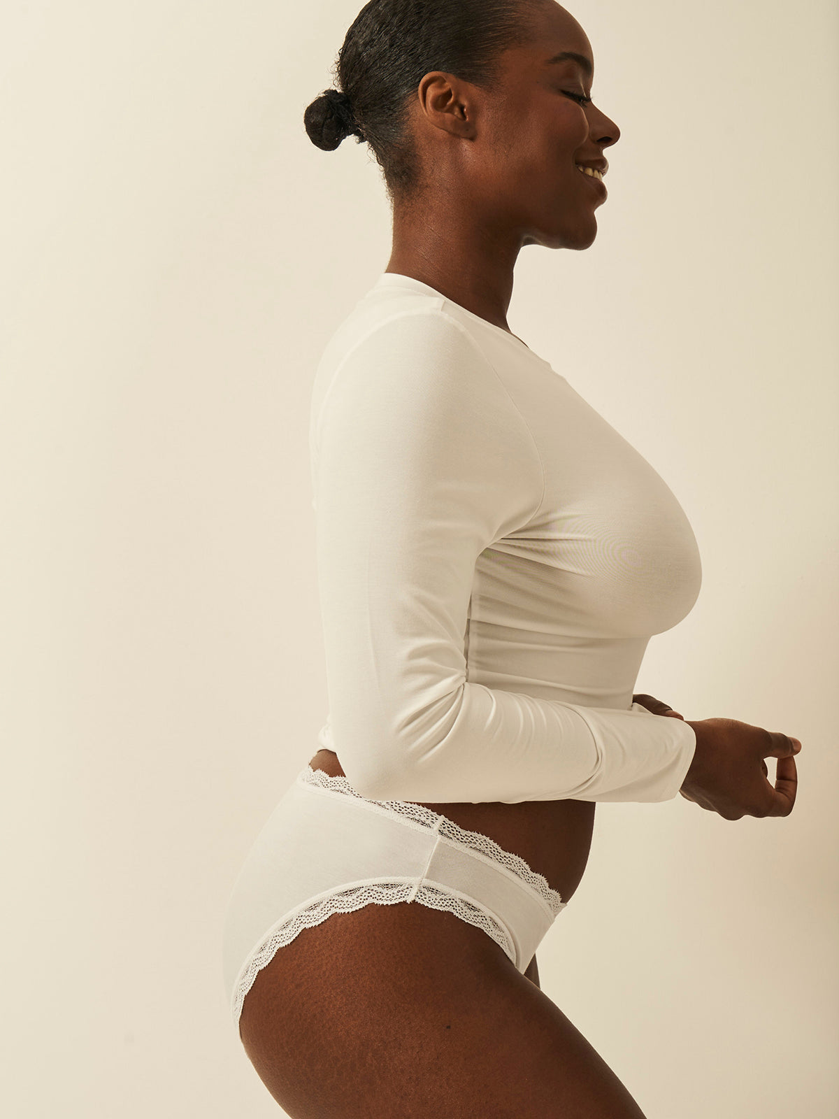 Long Sleeve Under Layer Top - White