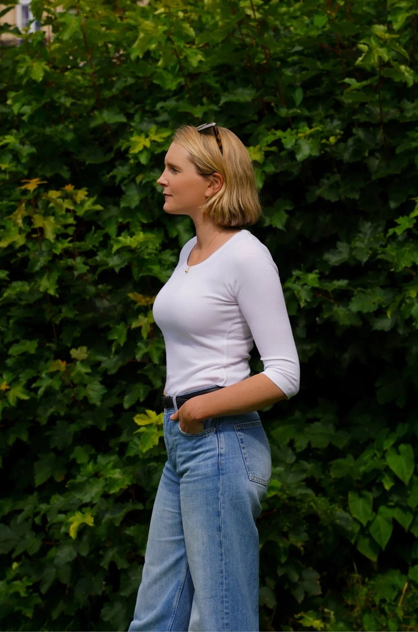 3/4 Sleeve Scoop Neck Cotton Modal Blend T-Shirt