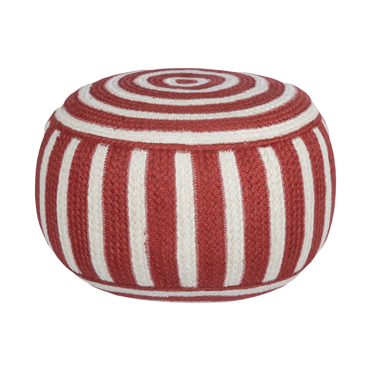 Red Jute Pouffe Small