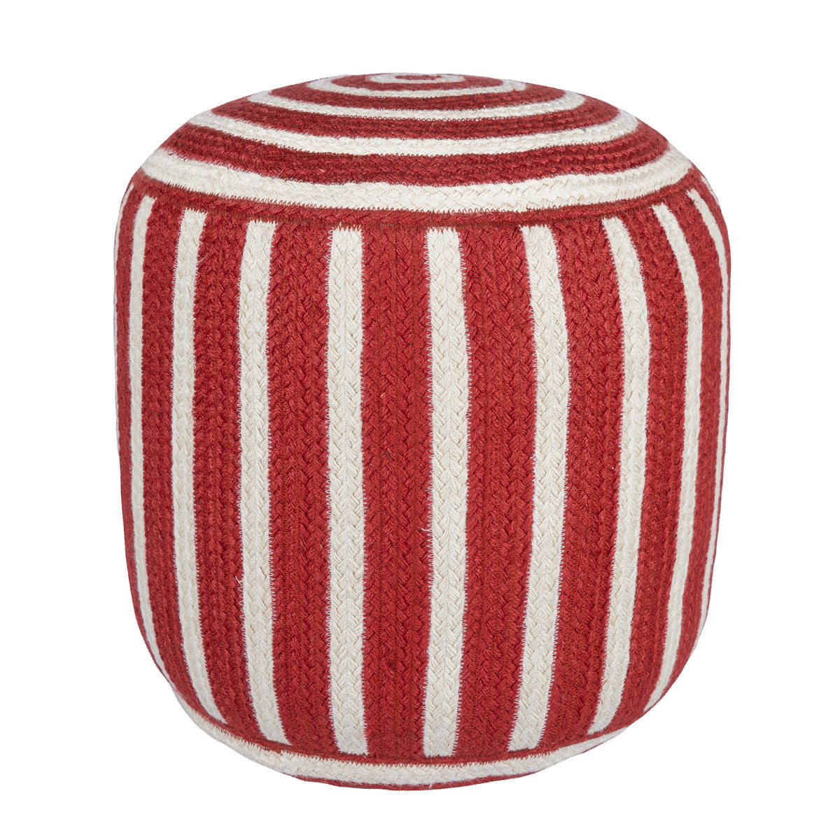 Red Jute Pouffe Large