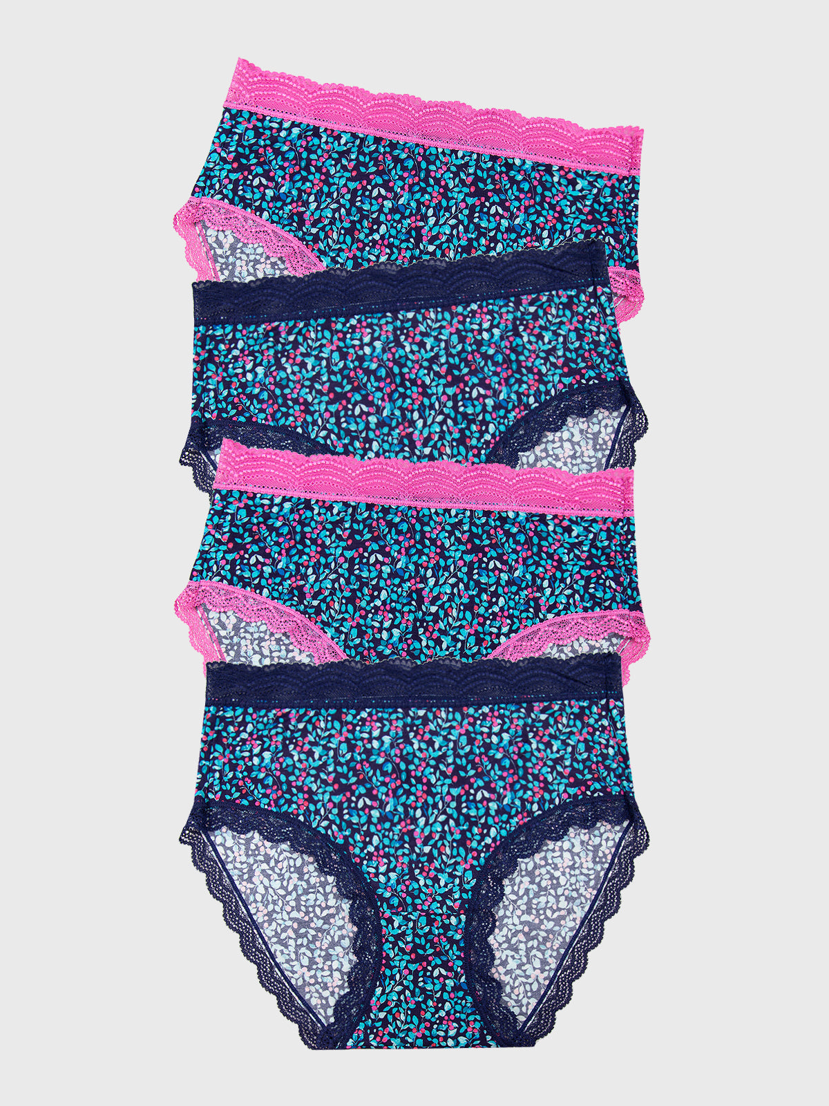 High Rise Knicker Four Pack - Winter Berry