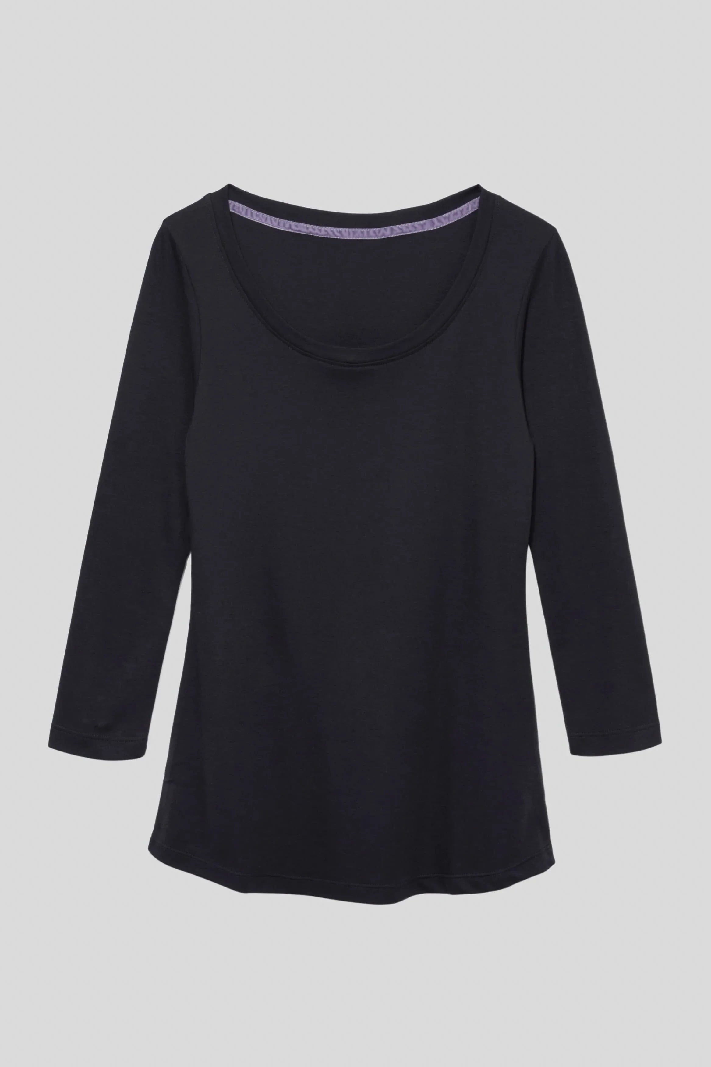3/4 Sleeve Scoop Neck Cotton Modal Blend T-Shirt