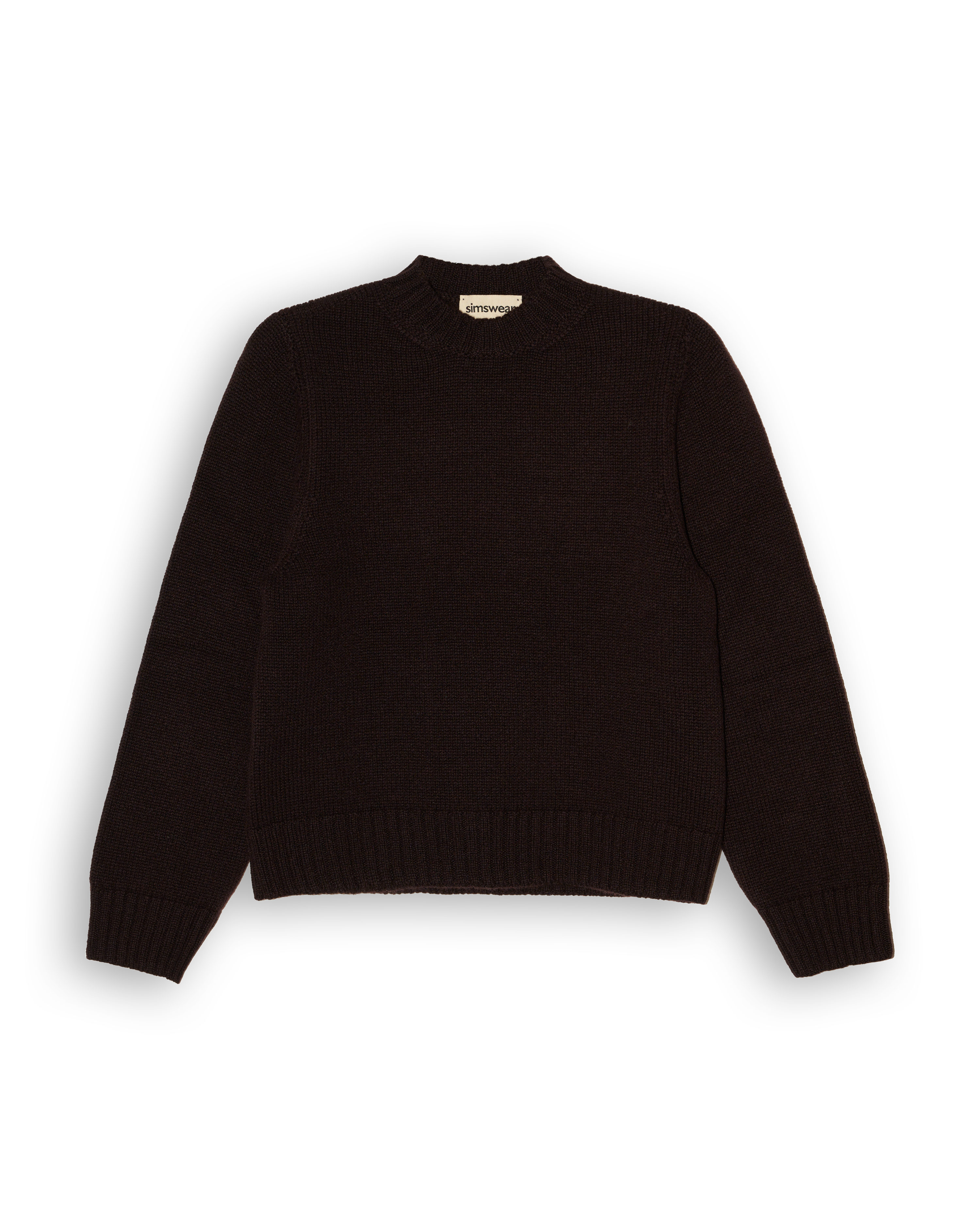 Merino Lambswool Jumper - Dark Brown