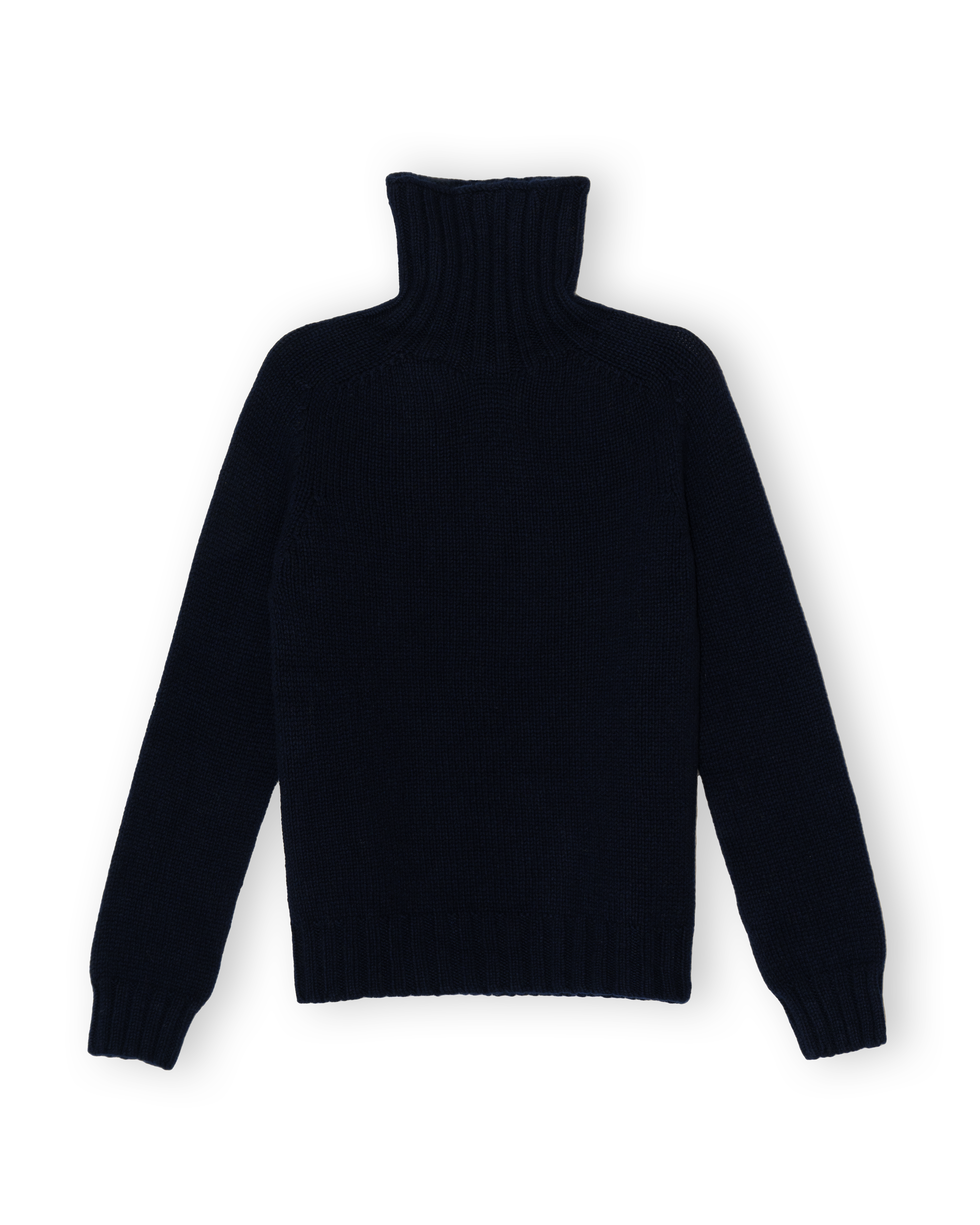 Chunky Merino Lambswool Roll Neck - Navy Blue (Knitted-to-Order)