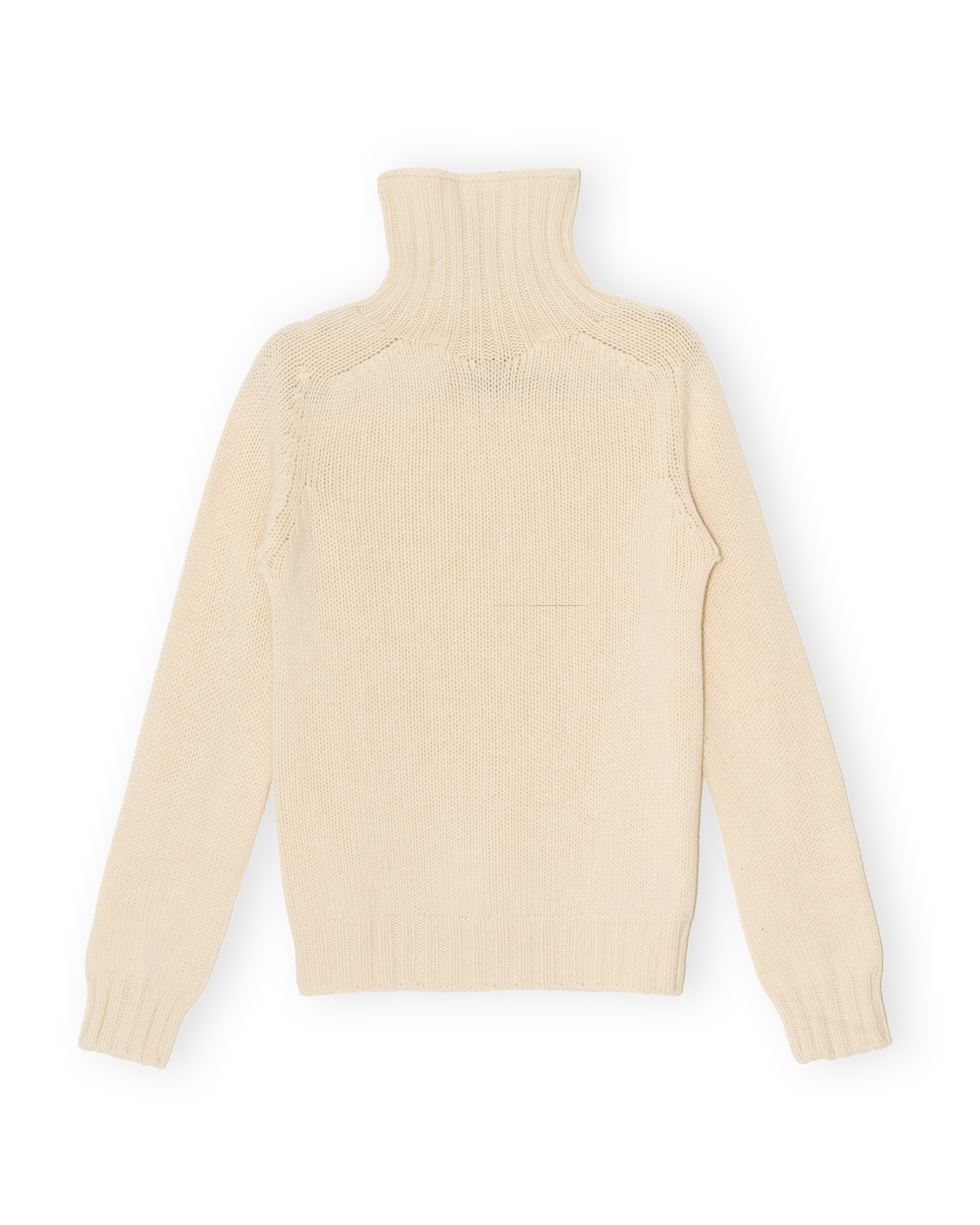 Chunky Merino Lambswool Roll Neck - Ecru (Knitted-to-Order)