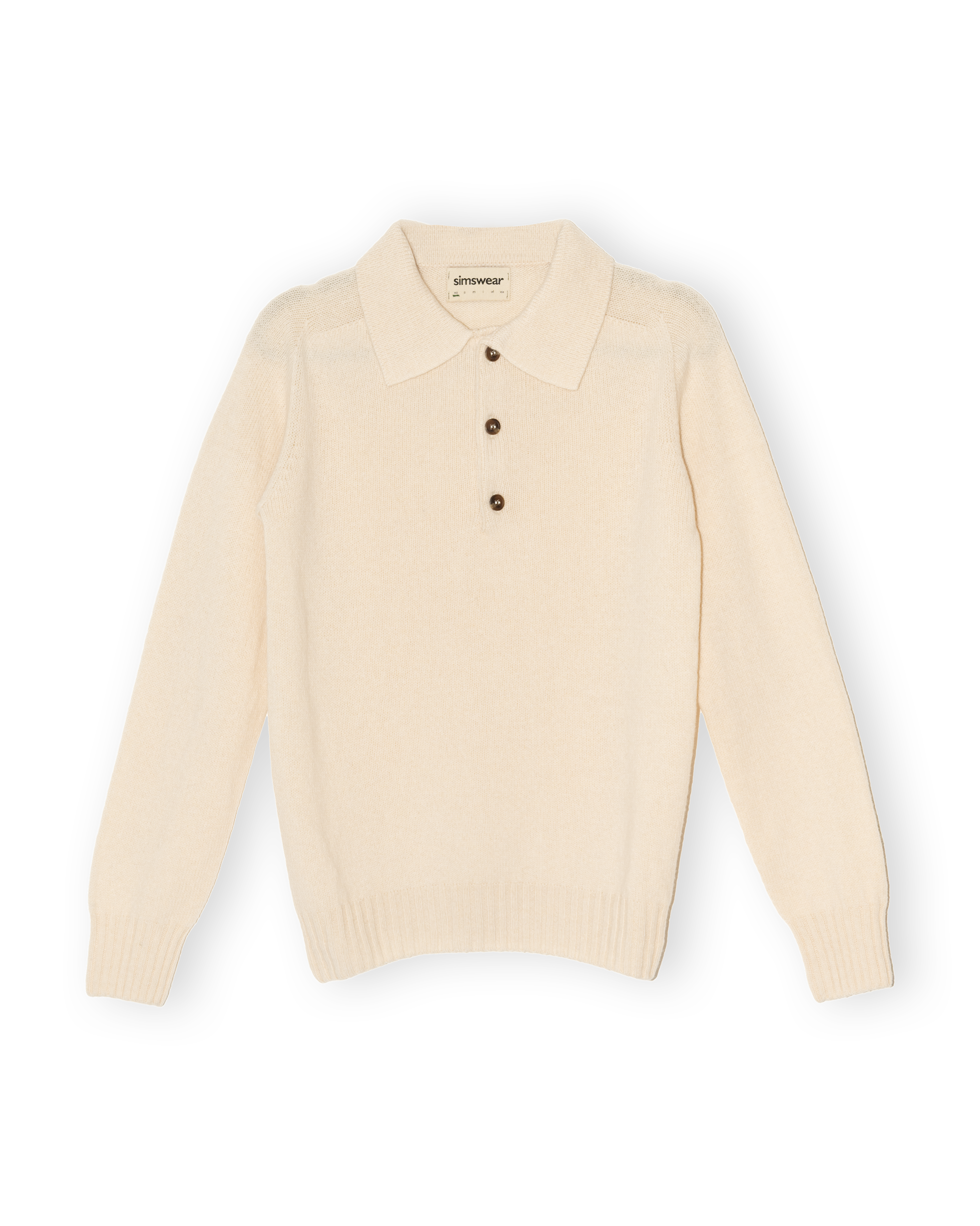 Merino Lambswool Rugby Jumper - Ecru (Knitted-to-Order)