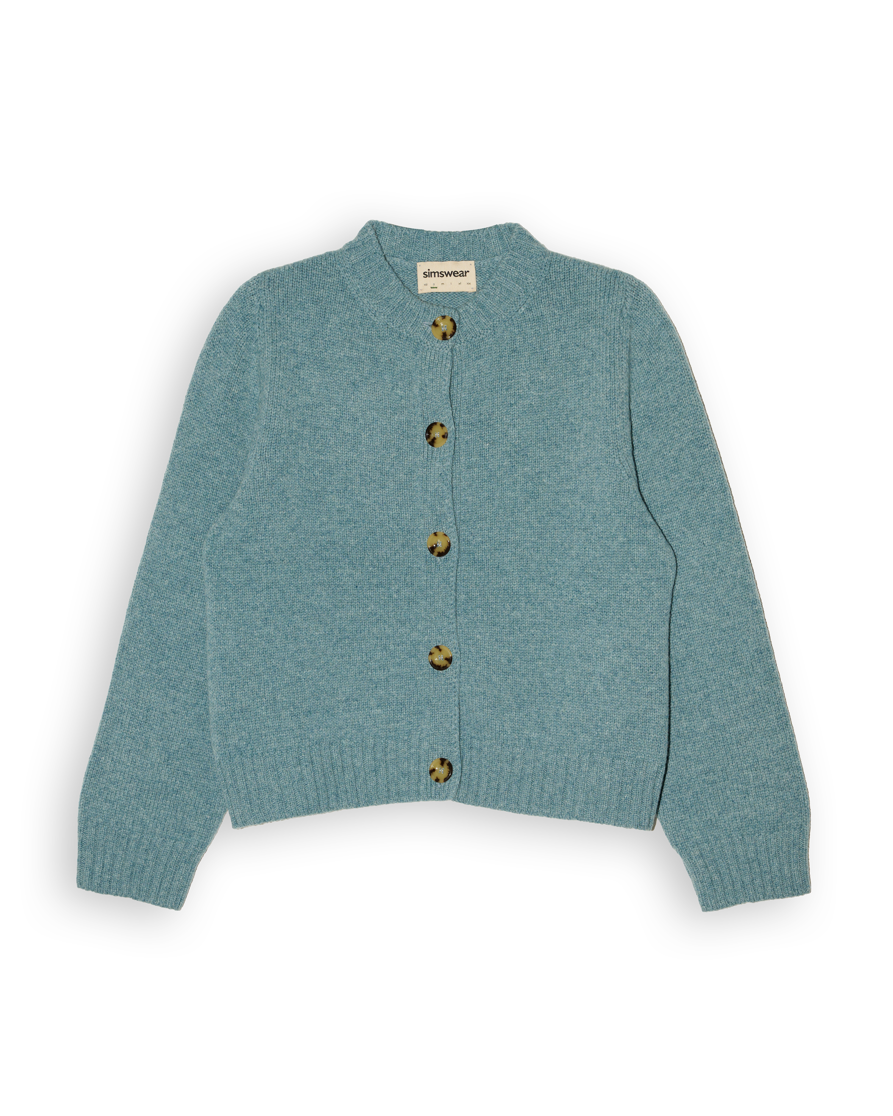 Merino Lambswool Cardigan - Helford Green (Knitted-to-Order)