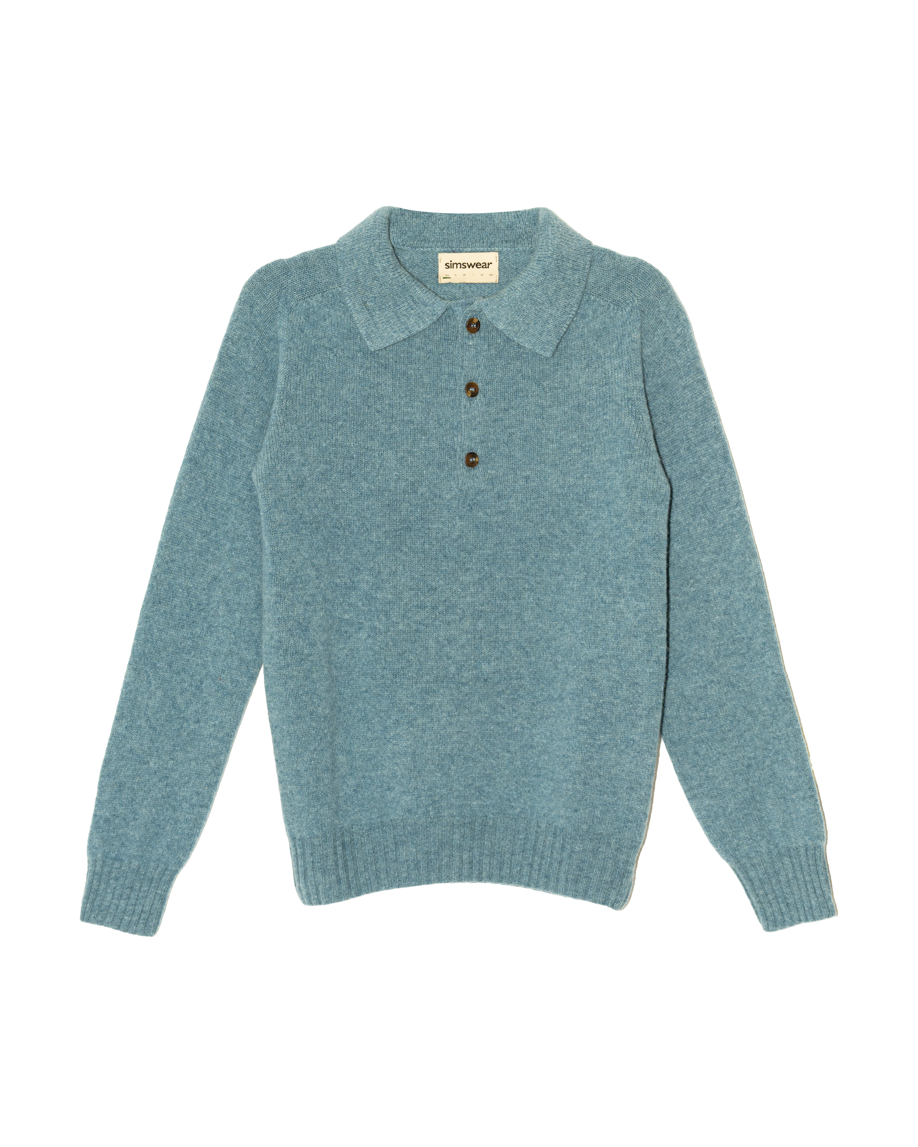 Merino Lambswool Rugby Jumper - Helford Green (Knitted-to-Order)