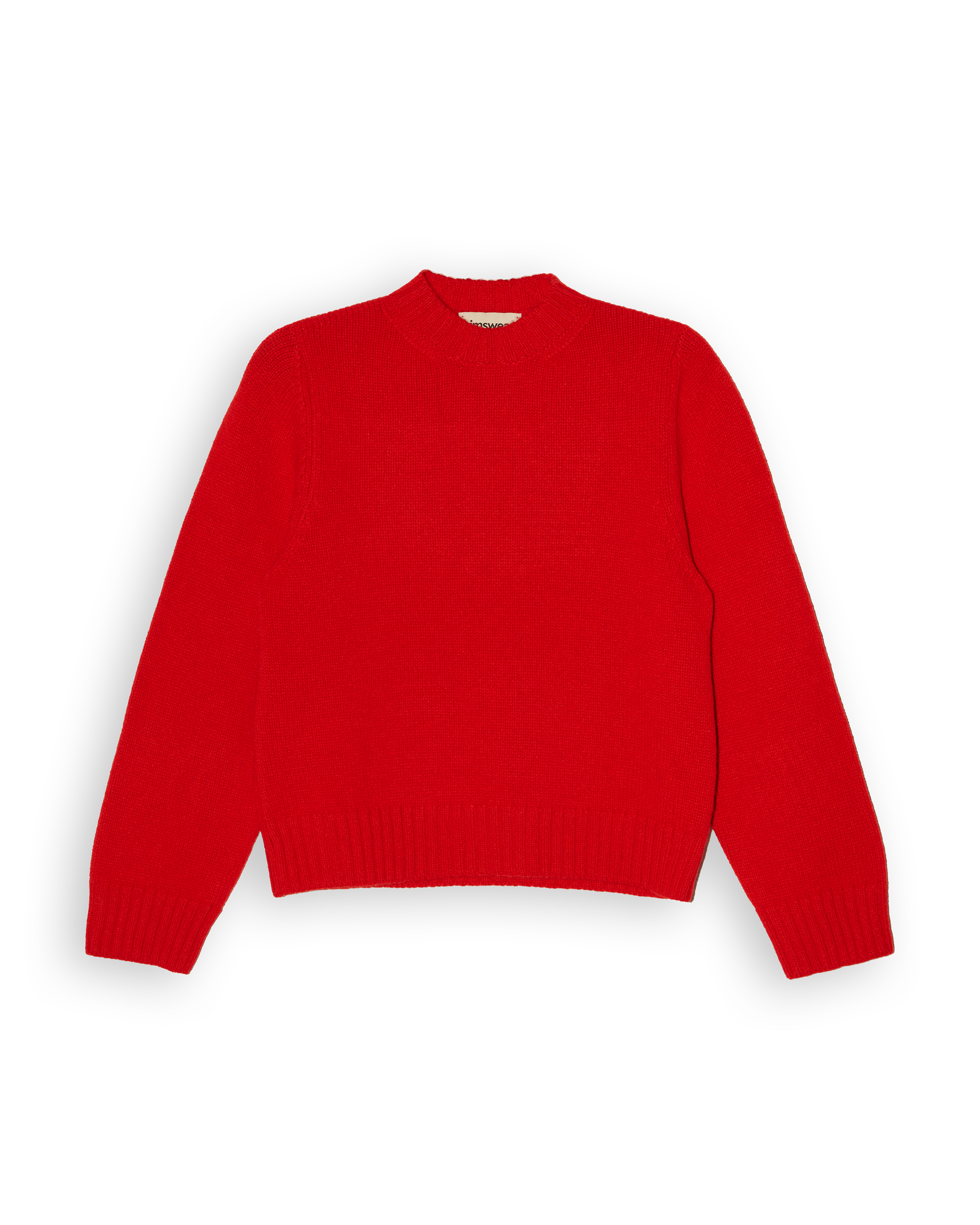 Merino Lambswool Jumper - Poppy Red (Knitted-to-Order)