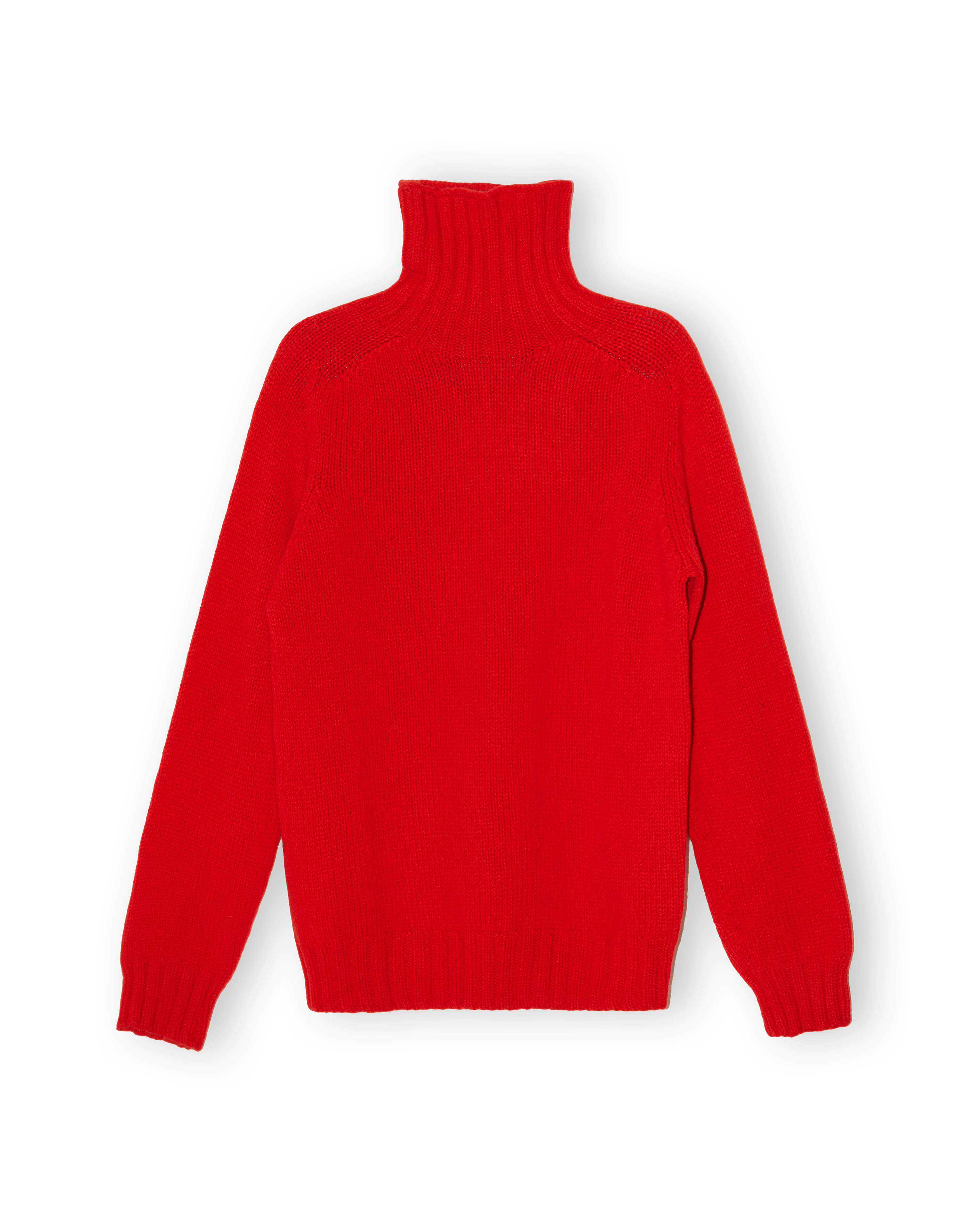 Chunky Merino Lambswool Roll Neck - Poppy Red (Knitted-to-Order)