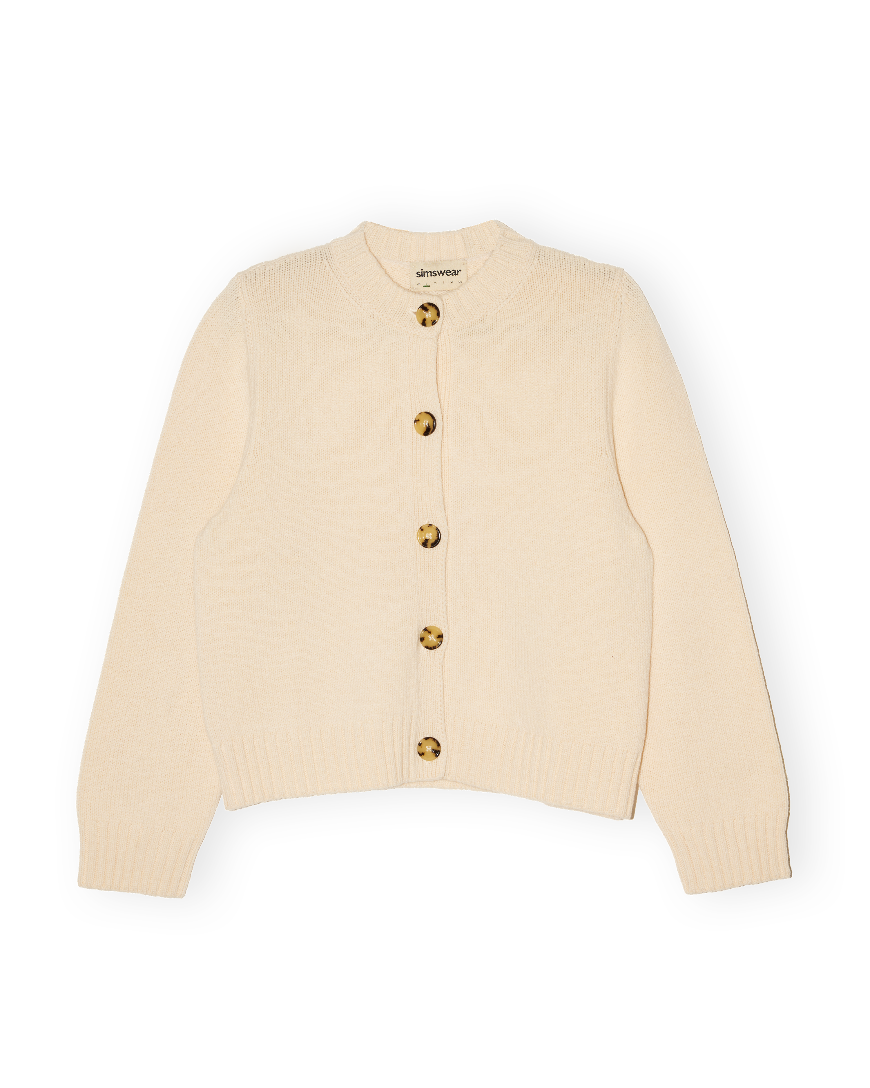 Merino Lambswool Cardigan - Ecru (Knitted-to-Order)