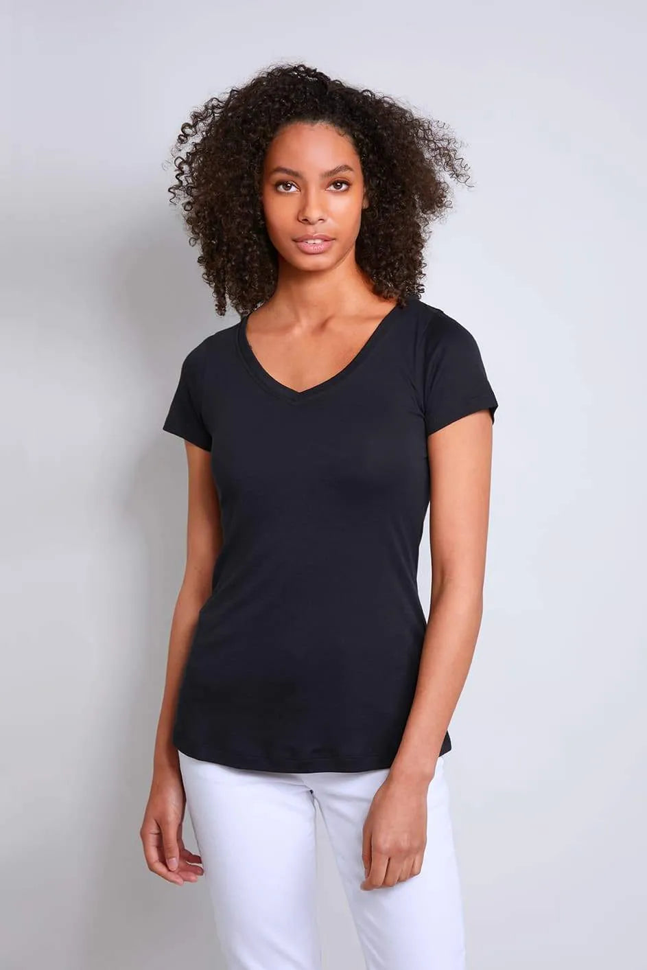 V Neck Cotton Modal Blend T-Shirt