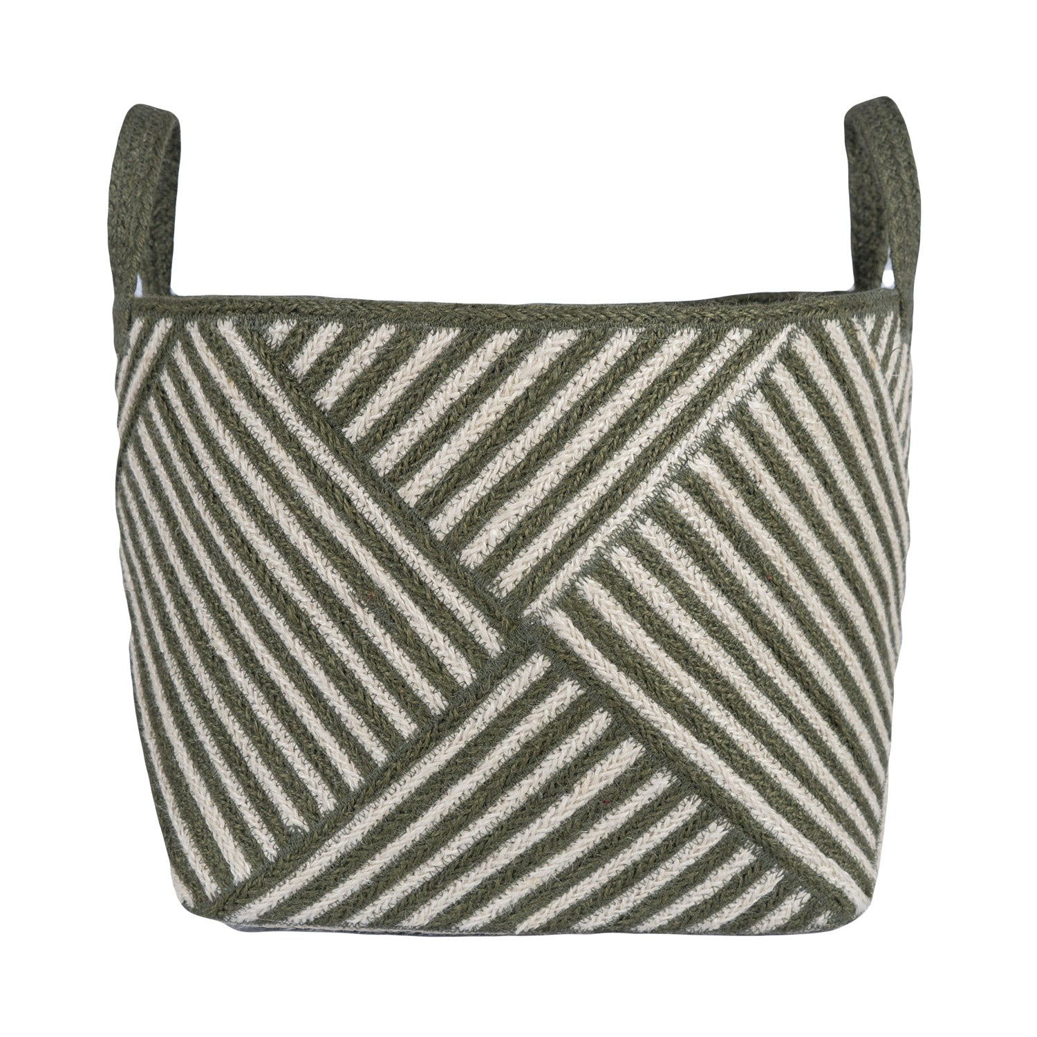 Zebra Basket in Olive