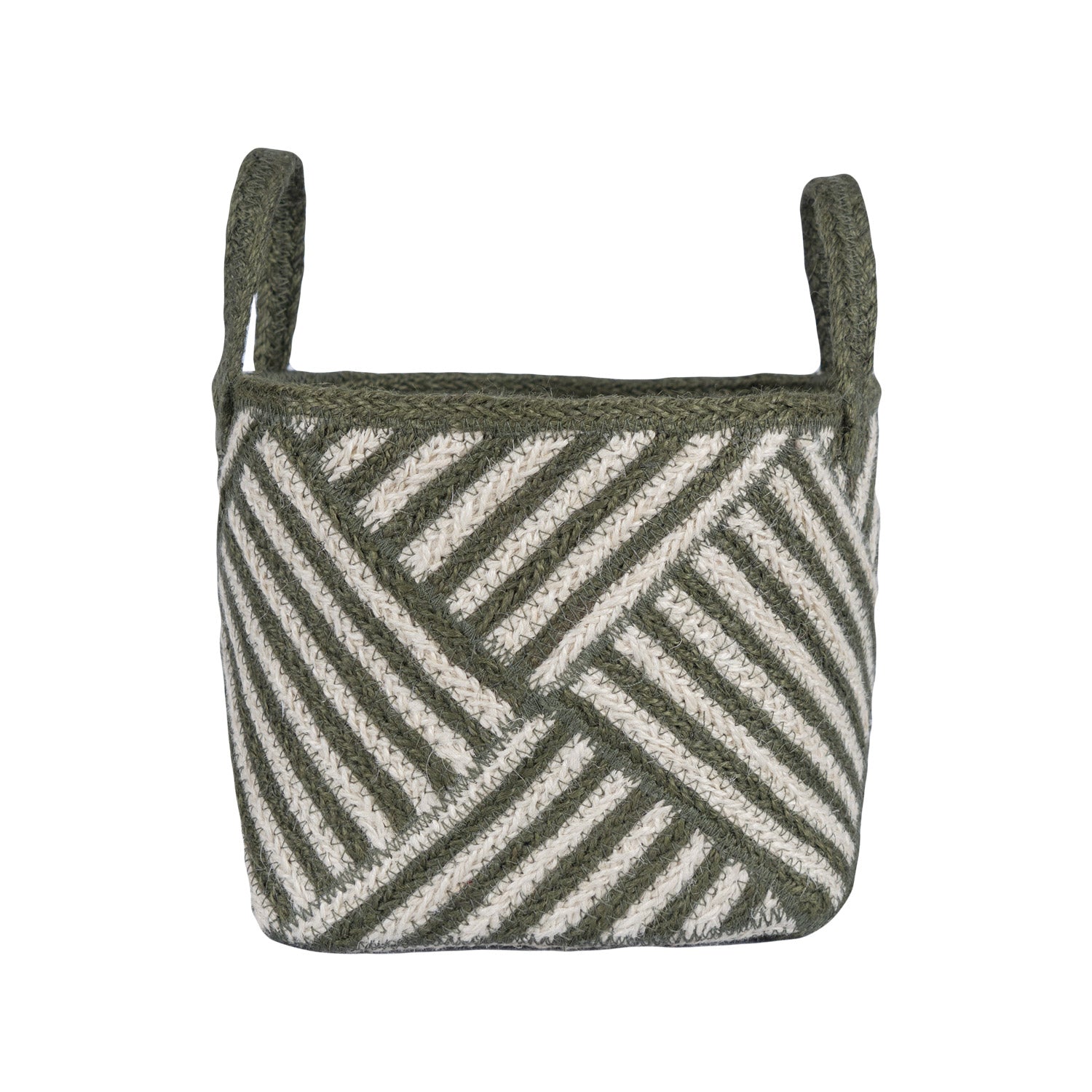 Zebra Basket in Olive