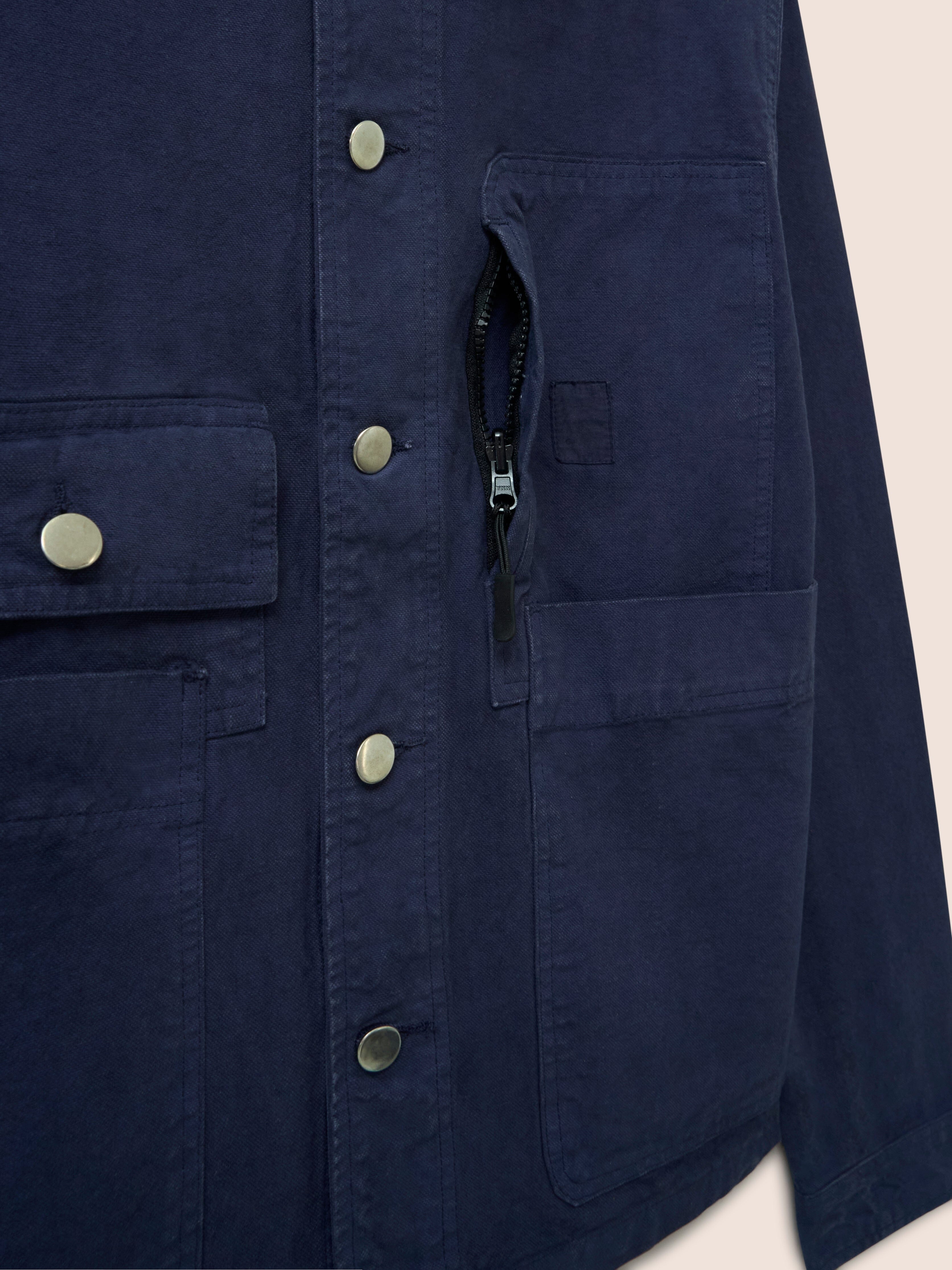 Albi Cotton Pocket Chore Jacket in Navy