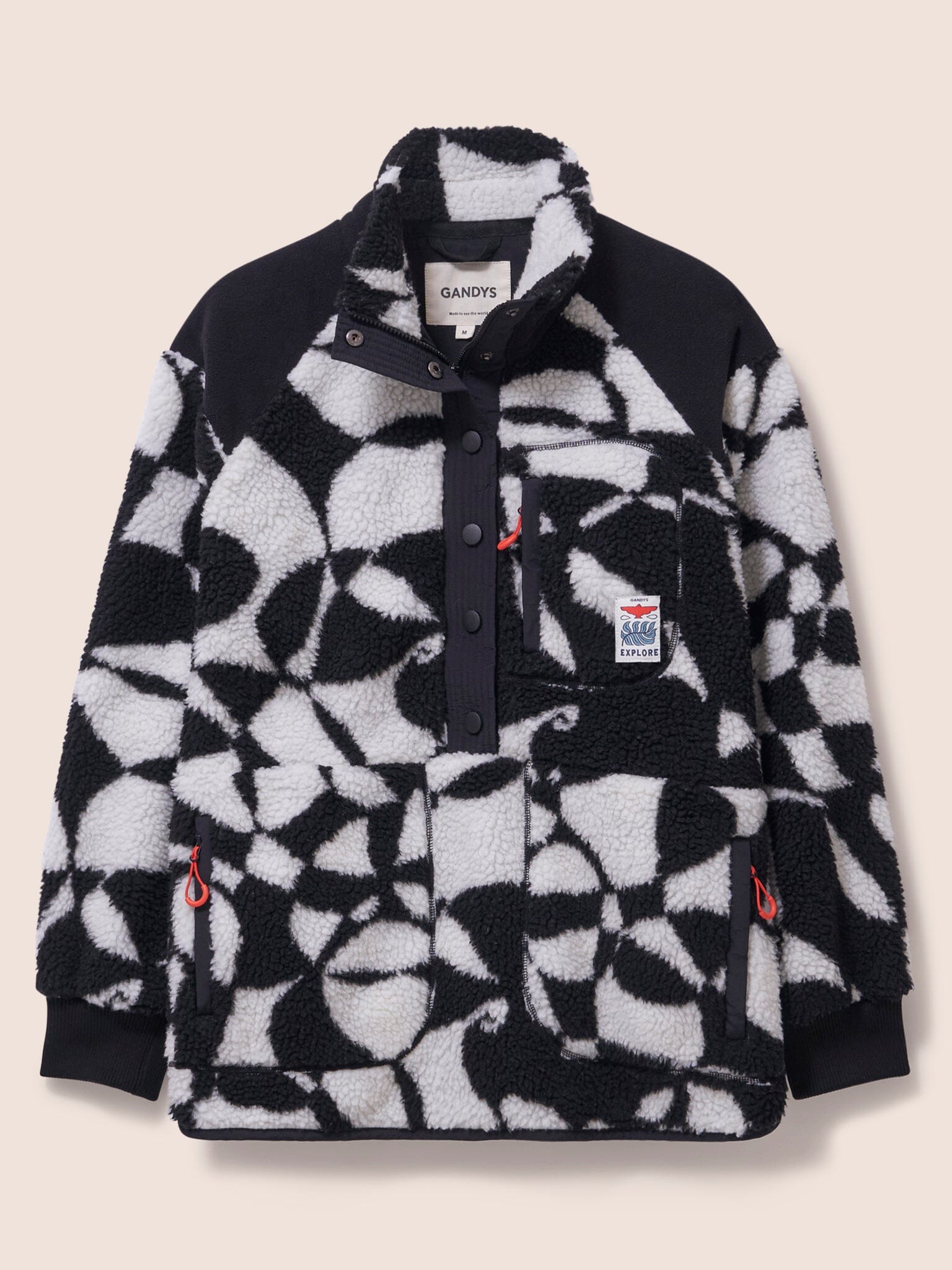 Alta Printed Fleece Overhead Funnel Neck