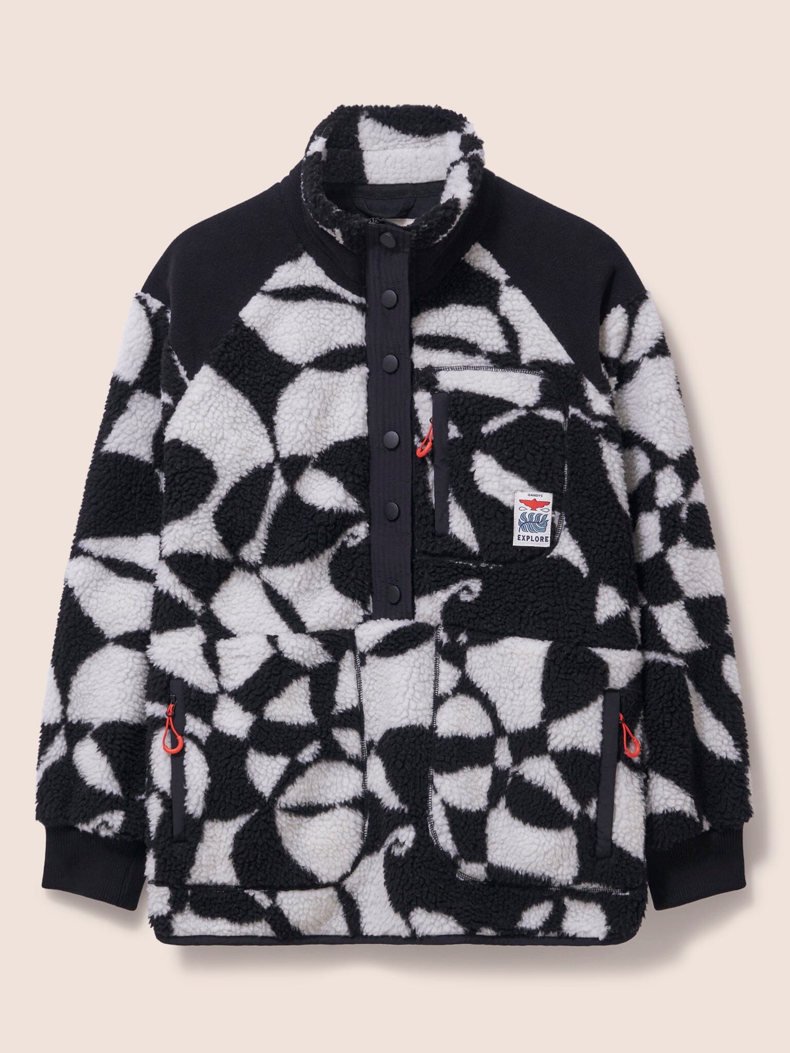 Alta Printed Fleece Overhead Funnel Neck
