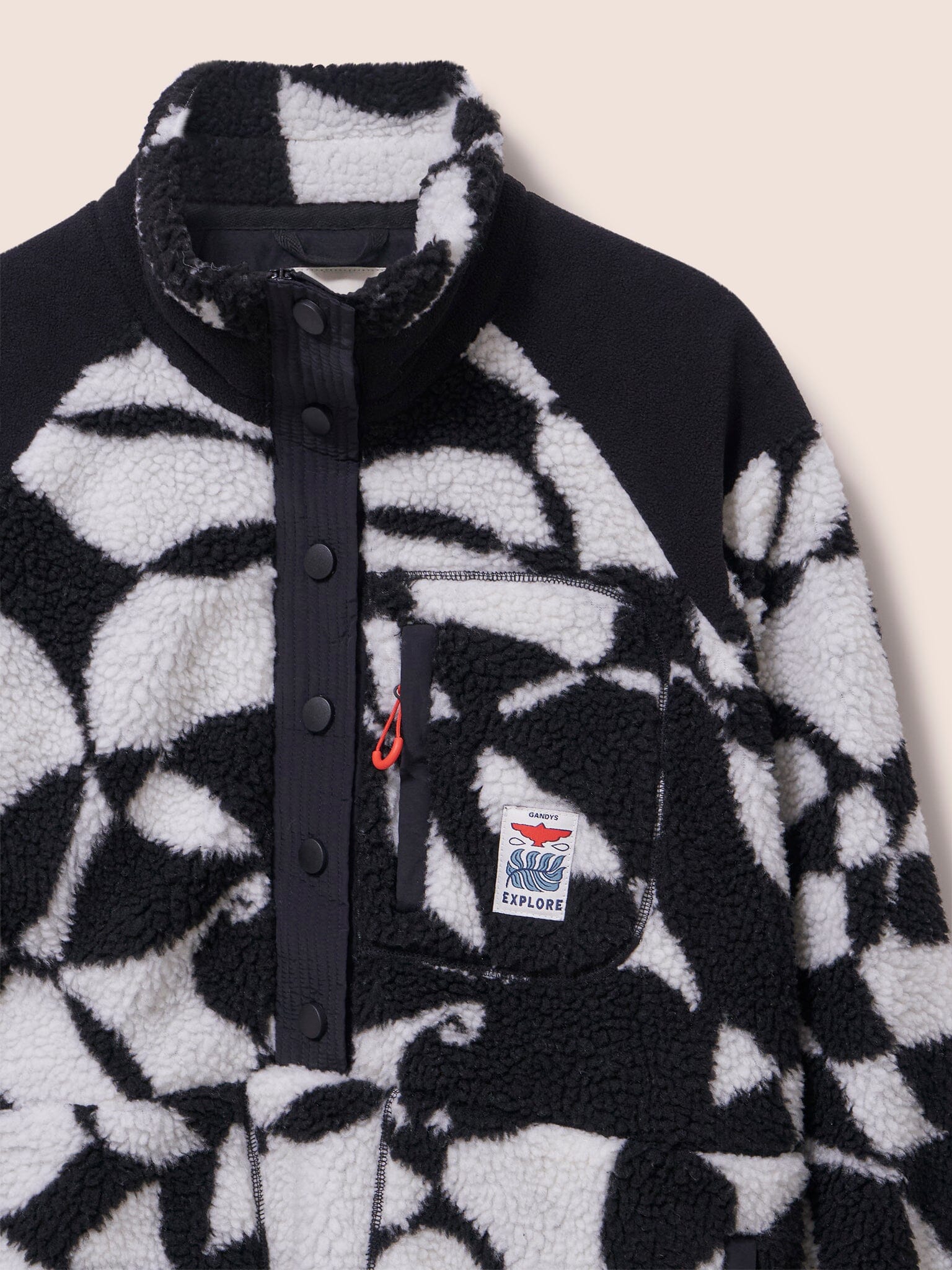 Alta Printed Fleece Overhead Funnel Neck