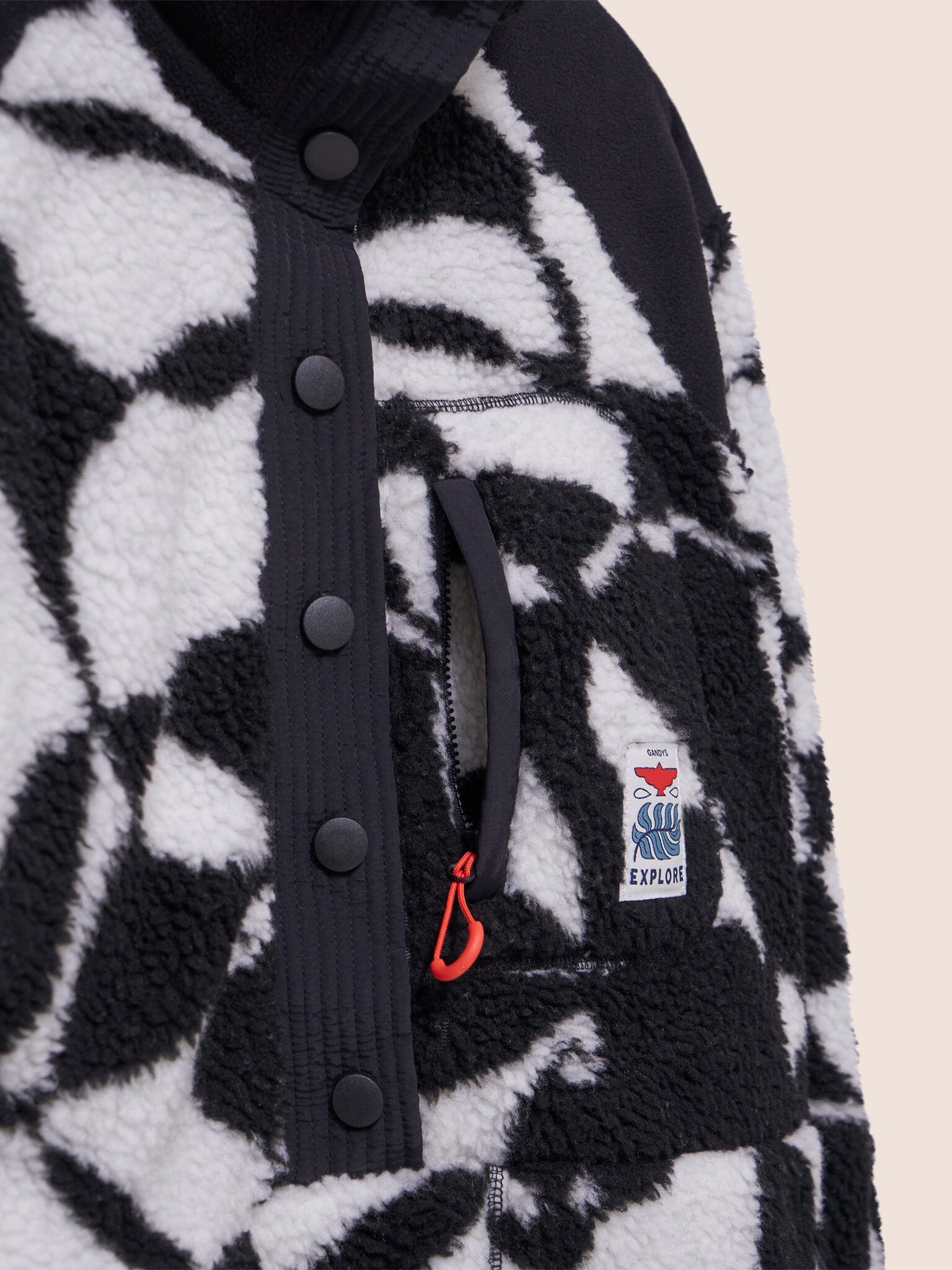 Alta Printed Fleece Overhead Funnel Neck