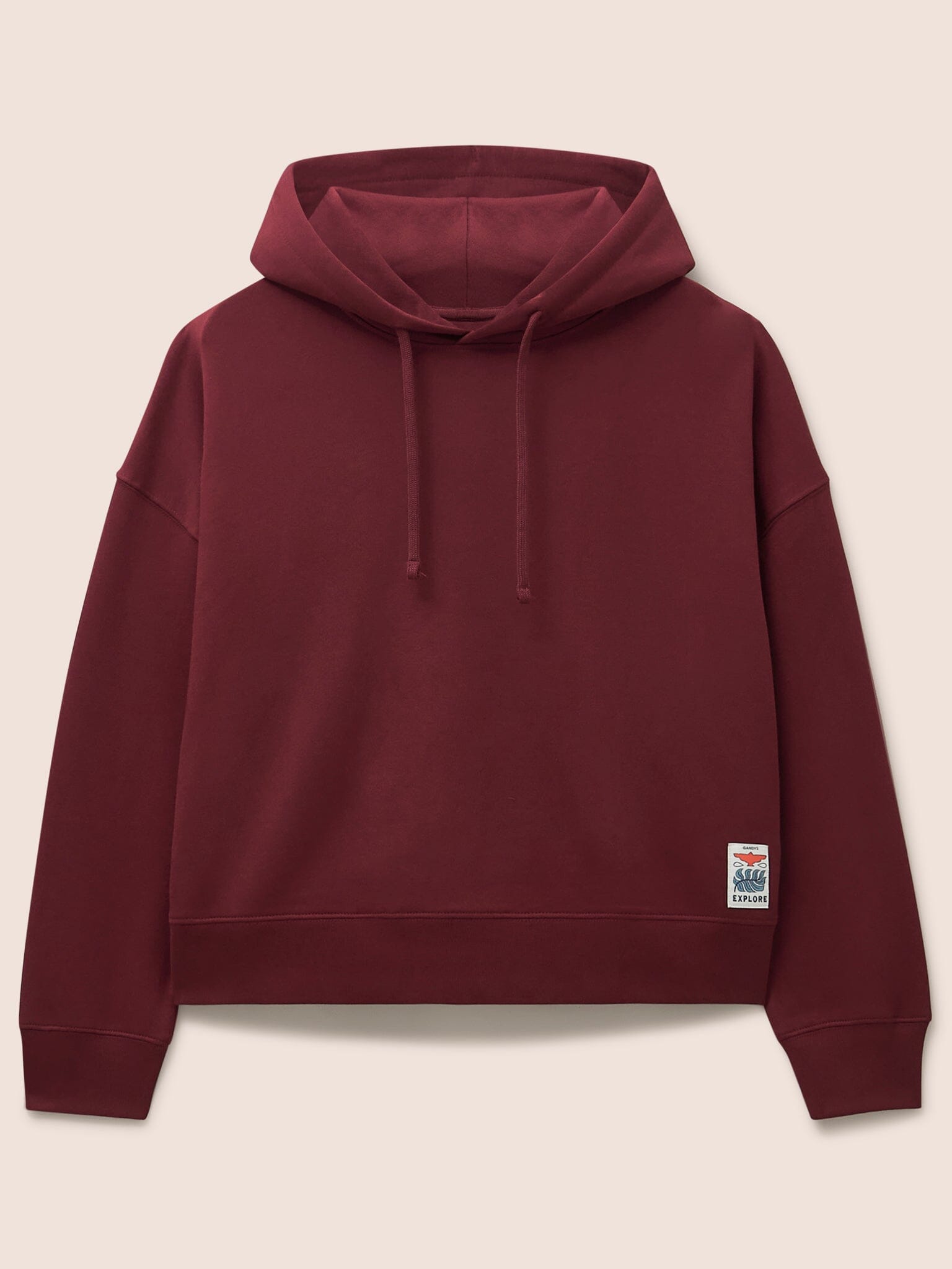 Atlas Organic Cotton Hoodie in Burgundy