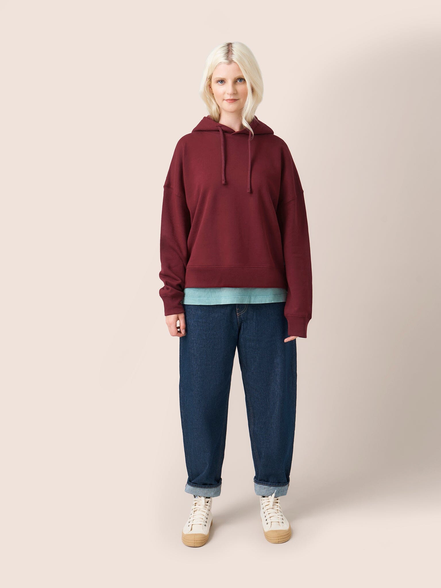 Atlas Organic Cotton Hoodie in Burgundy