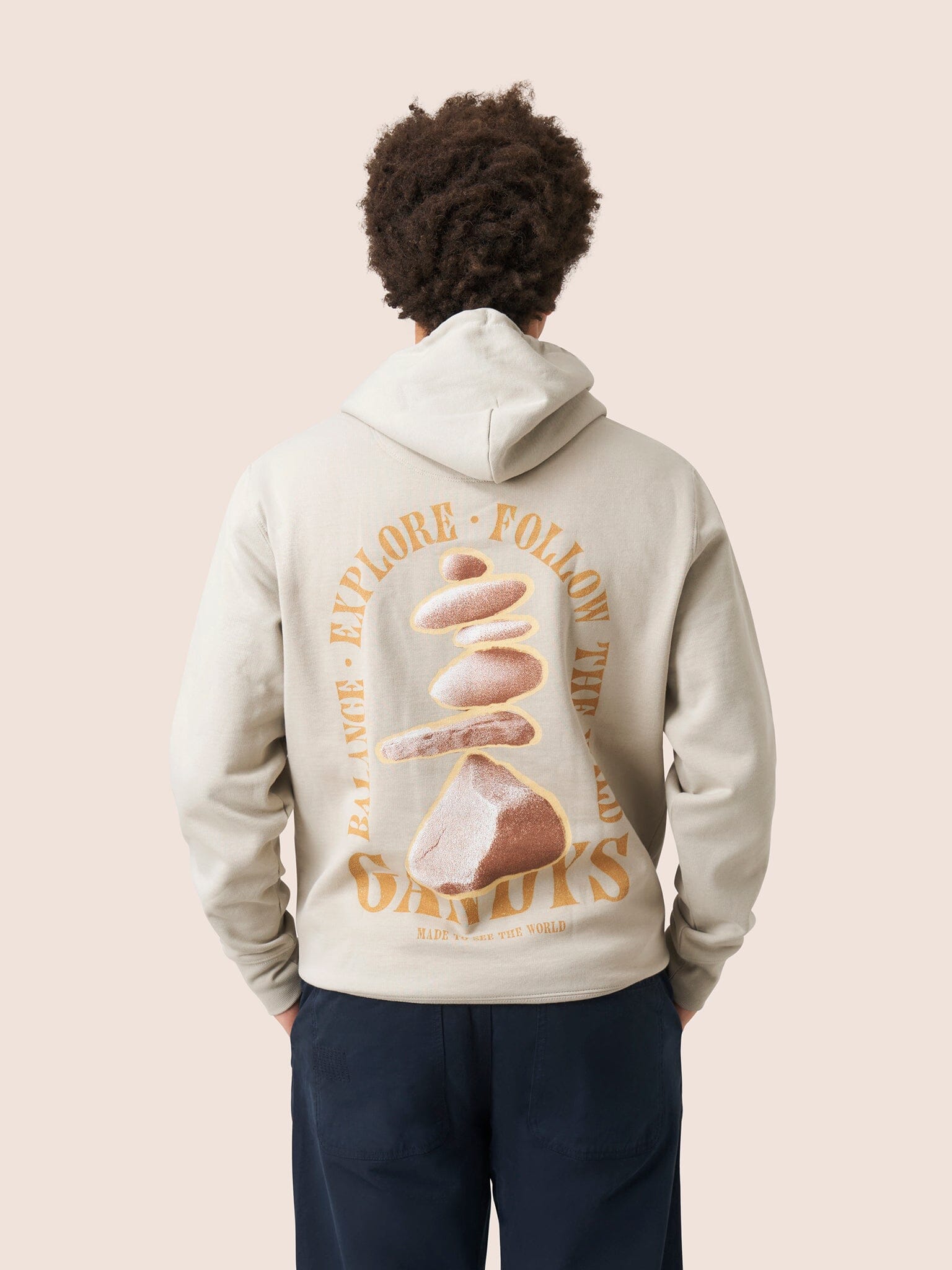 Banff Organic Cotton Pebble Hoodie in Stone