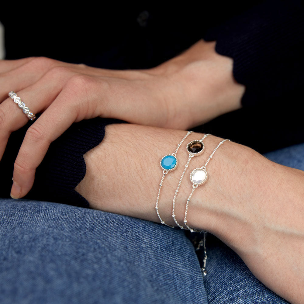 Barcelona Birthstone Sterling Silver Bracelet
